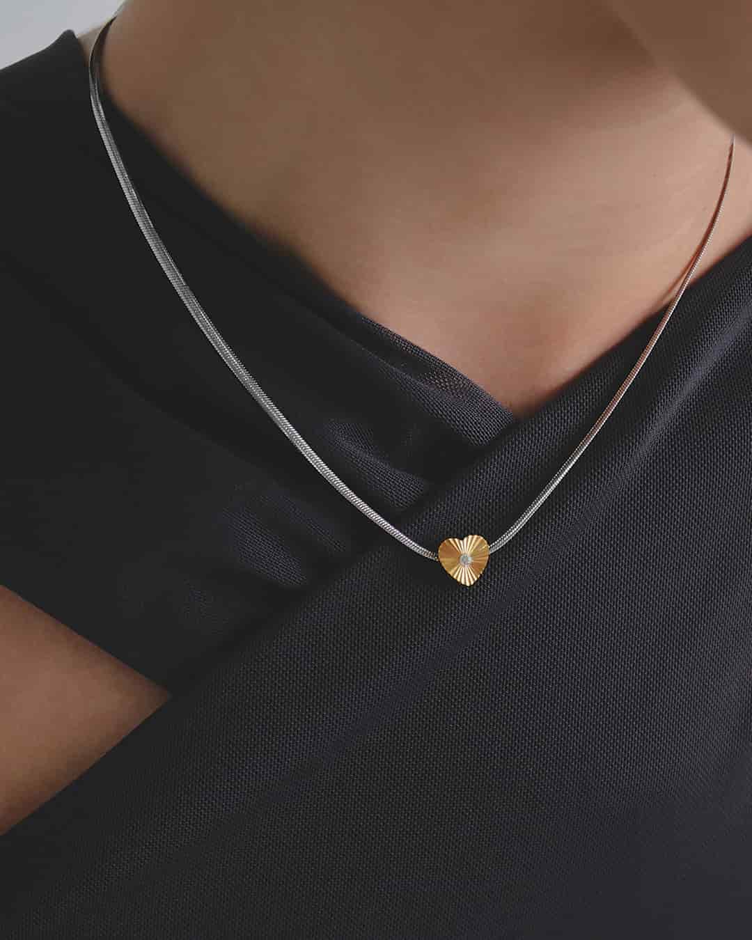 Collar Silver Corazón Oro - miniatura 2