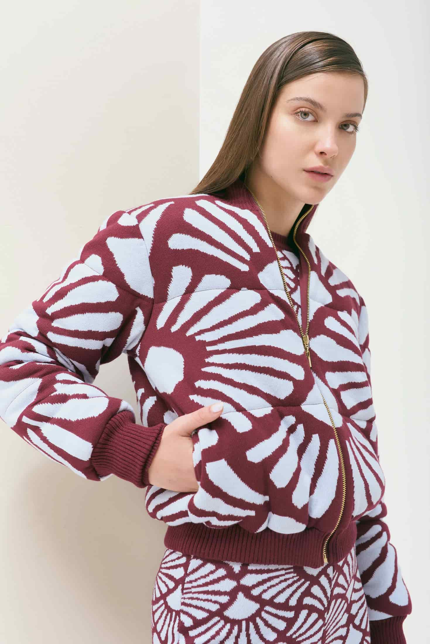 Bomber Jacket Venus Vinotinto-Celeste - miniatura 2
