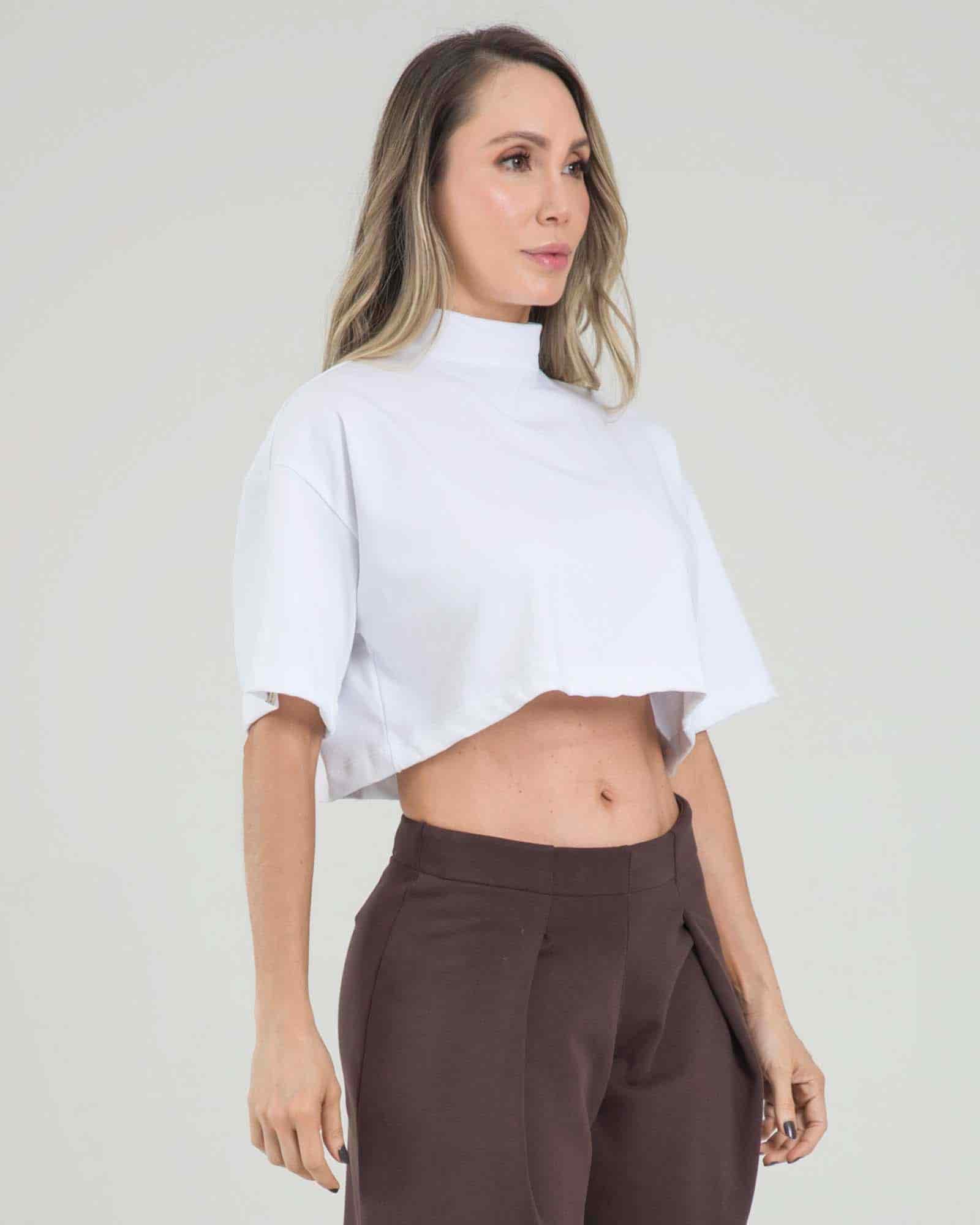 Blusa back zip blanco lumen FIBER - miniatura 1
