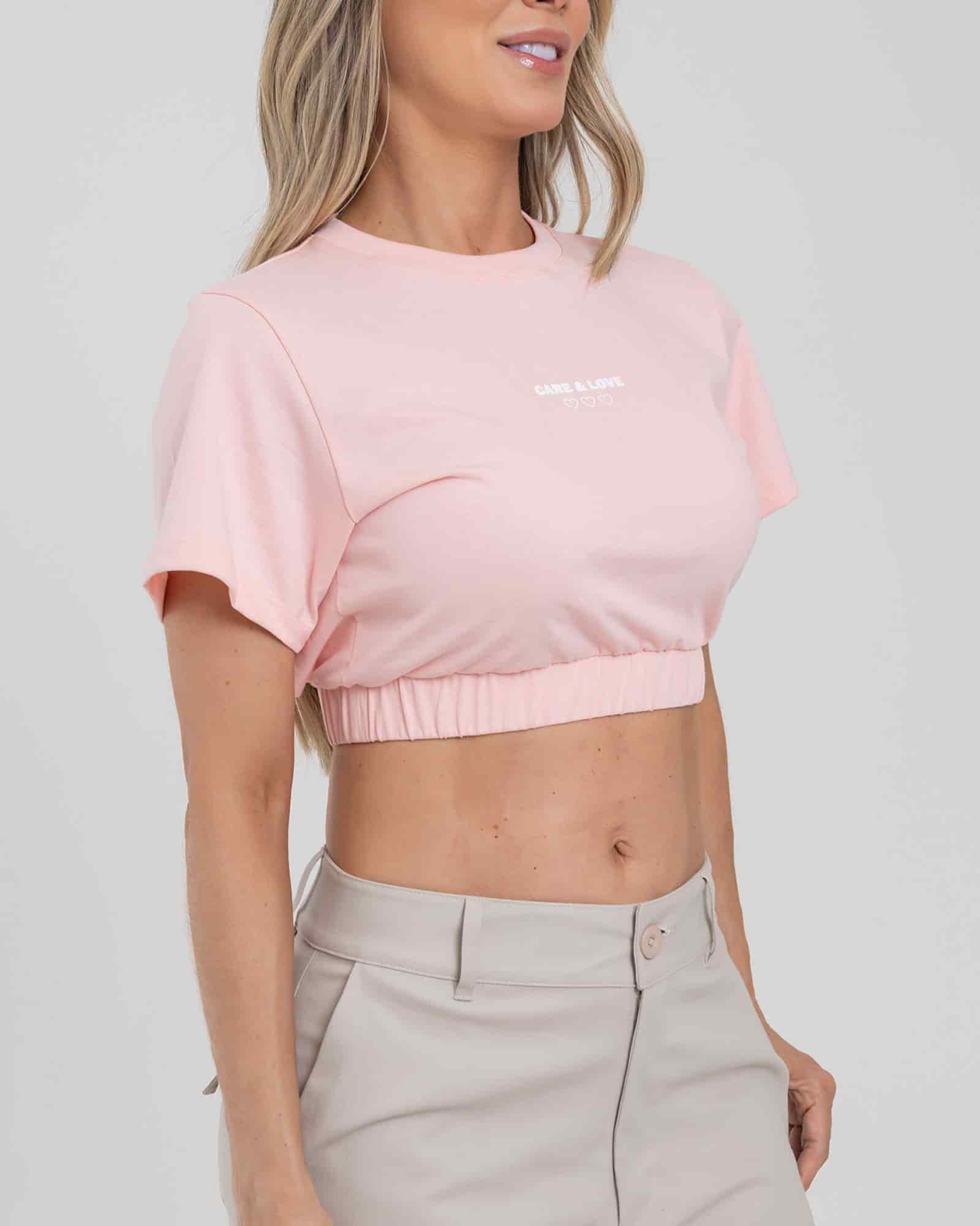 Camiseta airy care & love rosa pastel new dawn FIBER - miniatura 2