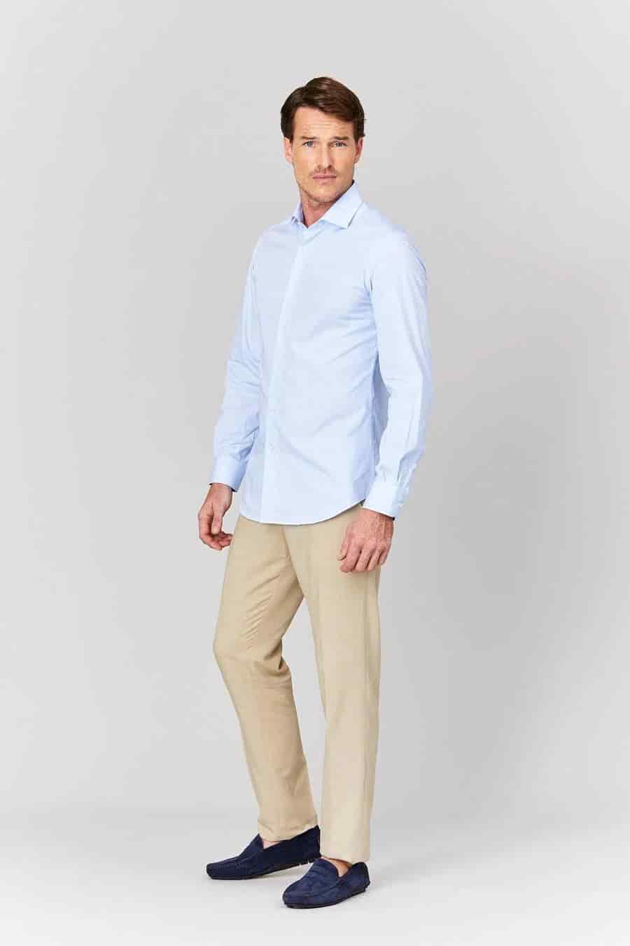 Men's cotton shirt quamarine muslin - miniatura 4