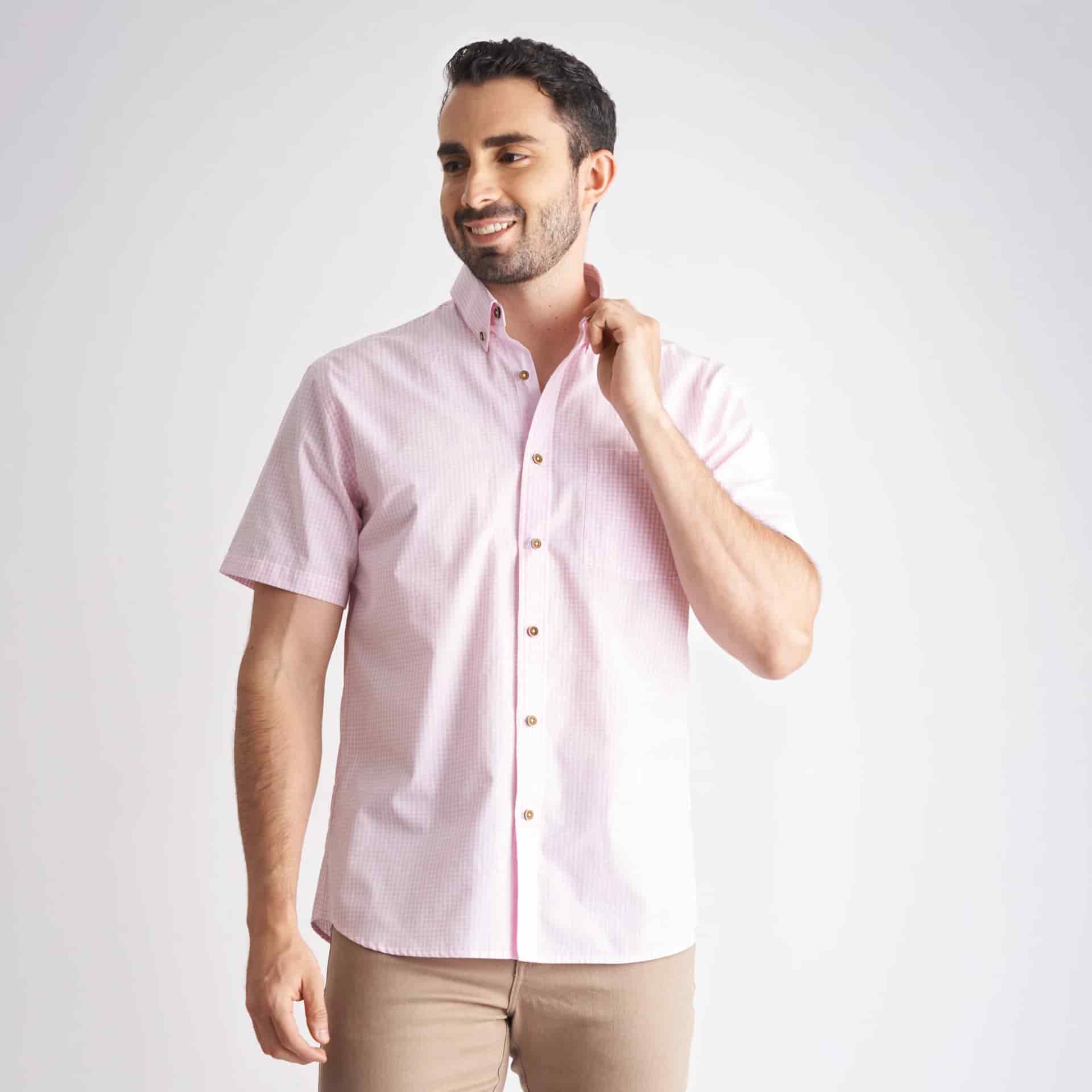Camisa regular fit color rosado claro - miniatura 4