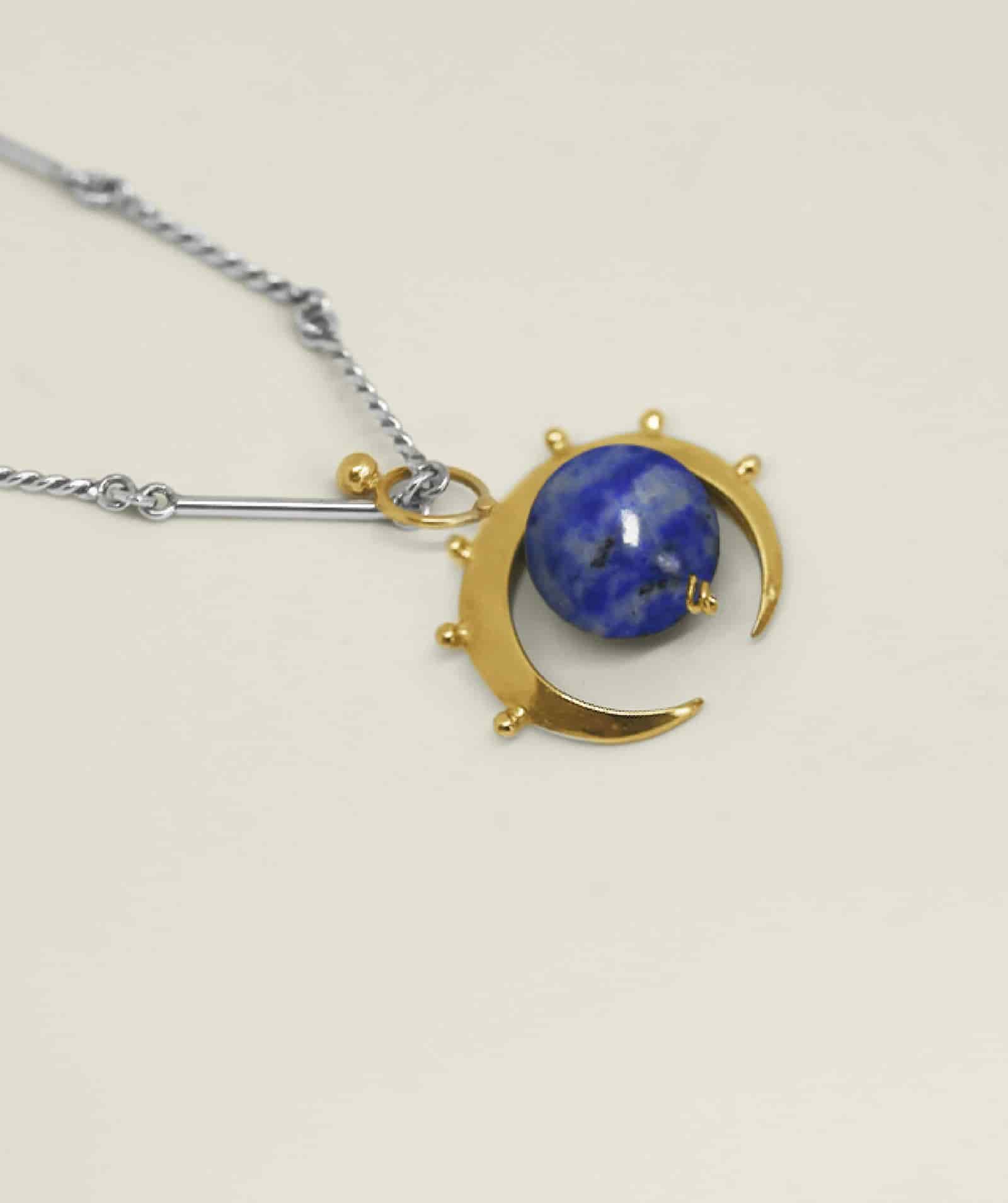 Crescent Pendant Lapis Gold - miniatura 1