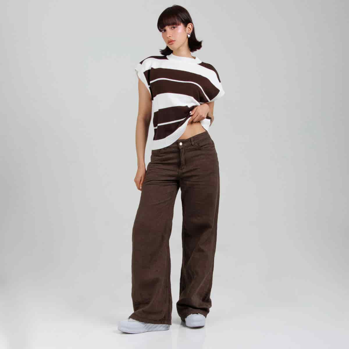 Jean Wide Leg Cafe Ax-3103 Rigido - miniatura 4