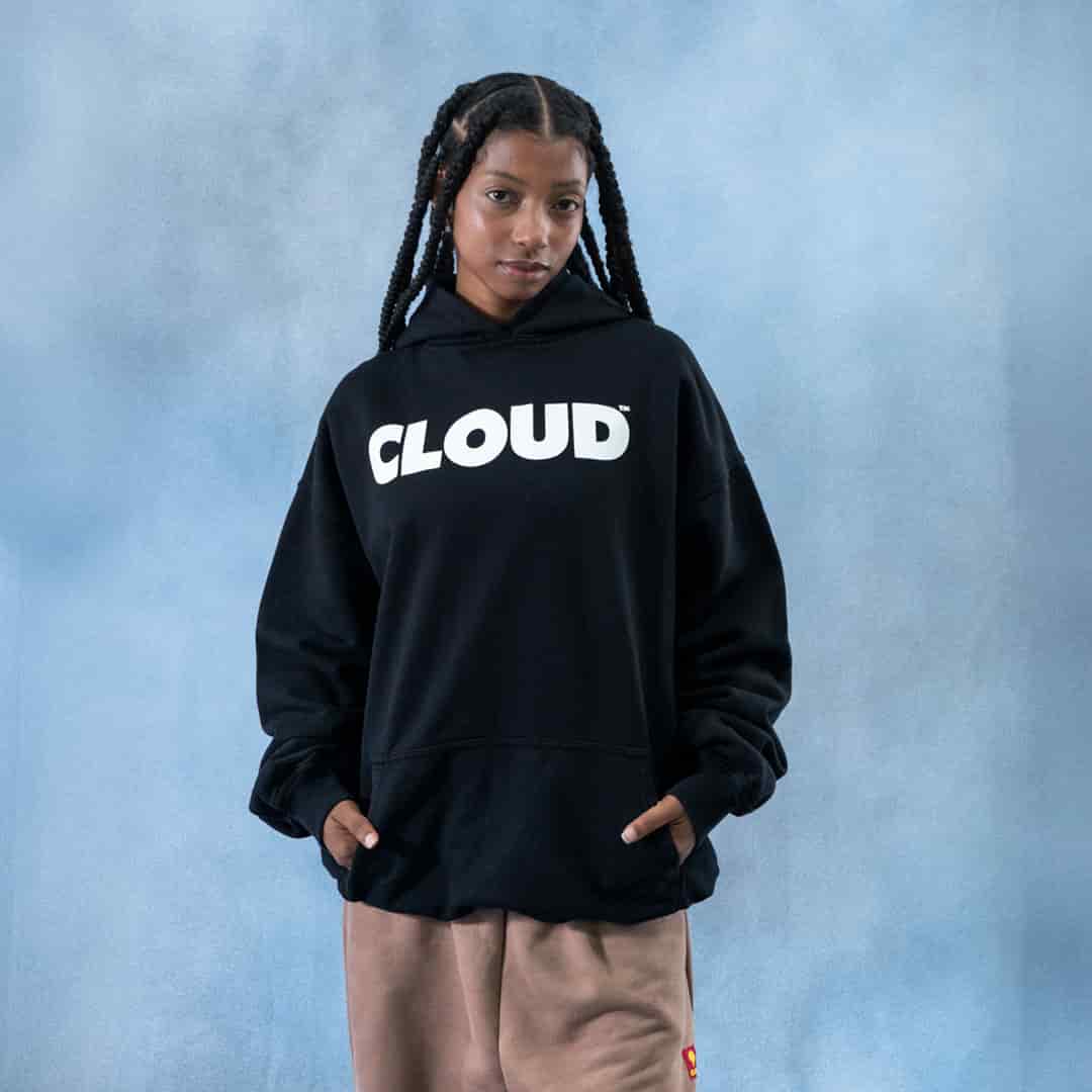 Hoodie BLOCK blanco sobre negro - miniatura 4