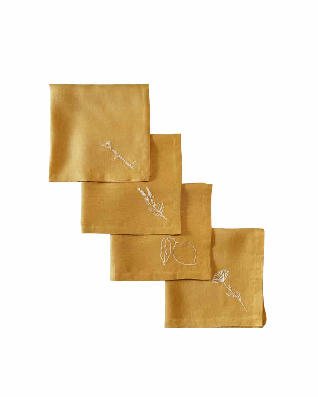 SET X4 SERVILLETAS BUEN PROVECHO MUSTARD - miniatura 2