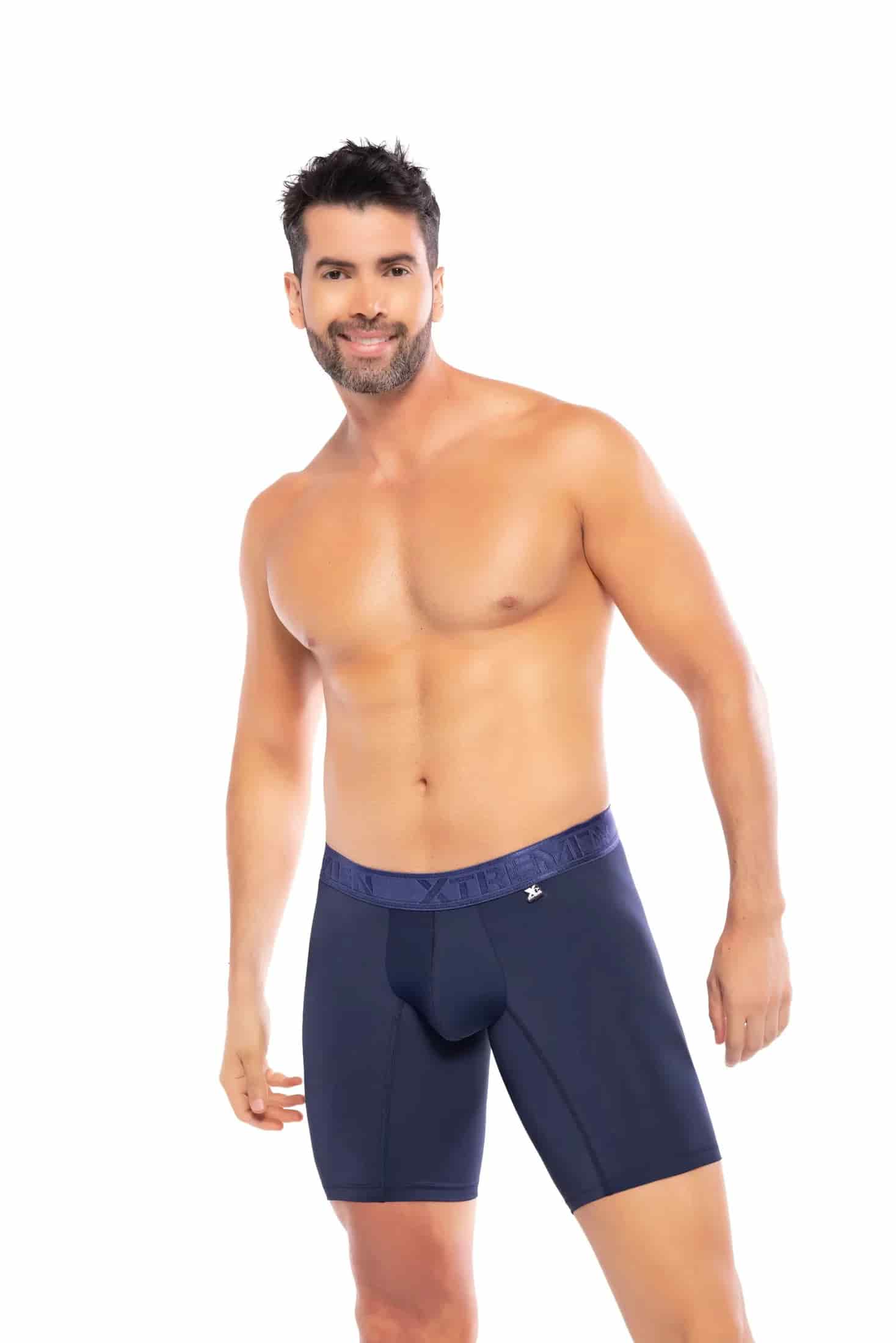 BOXER CLASICO LARGO NYLON AZUL OSC - miniatura 1