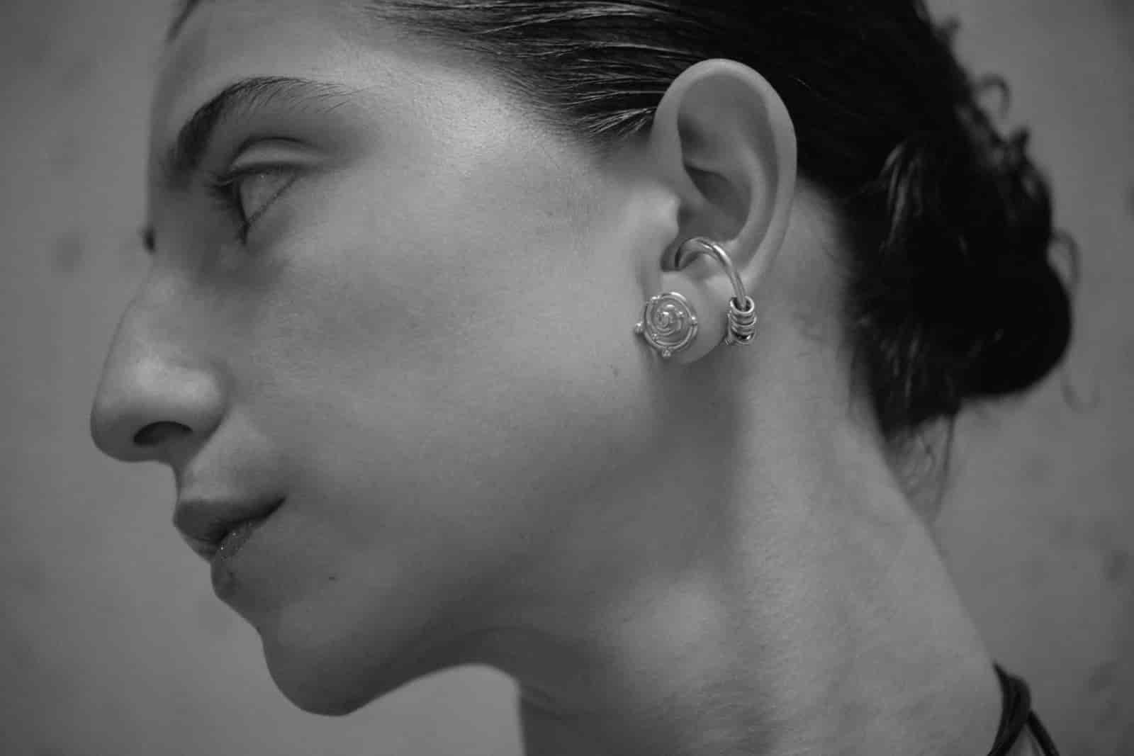 Kundali Ear Cuff Ring Silver - miniatura 3