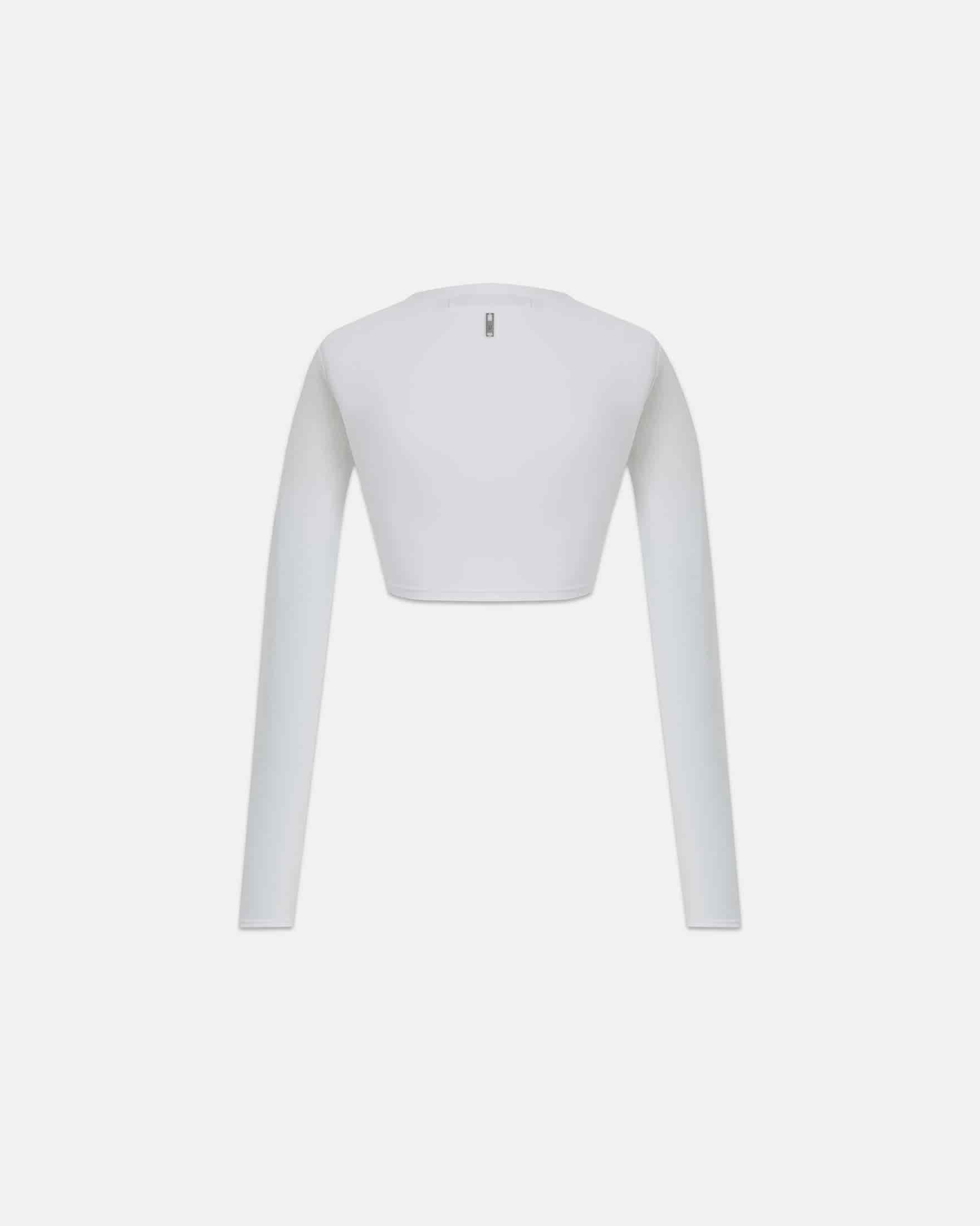 Line Basic Long Sleeve Cropped Tshirt White - miniatura 3