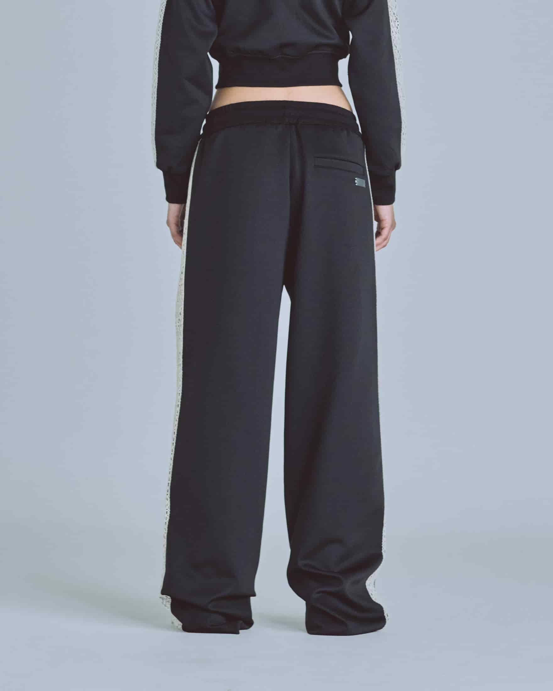 W Basics Undgld Lace-panel Track Pants Black - miniatura 7