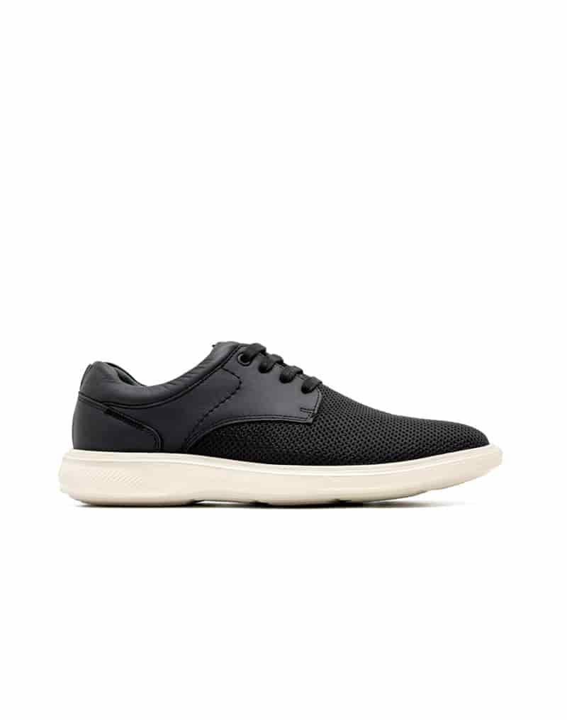 Zapato casual ultraliviano para hombre en cuero y textil negro REF SAPP10 - miniatura 1