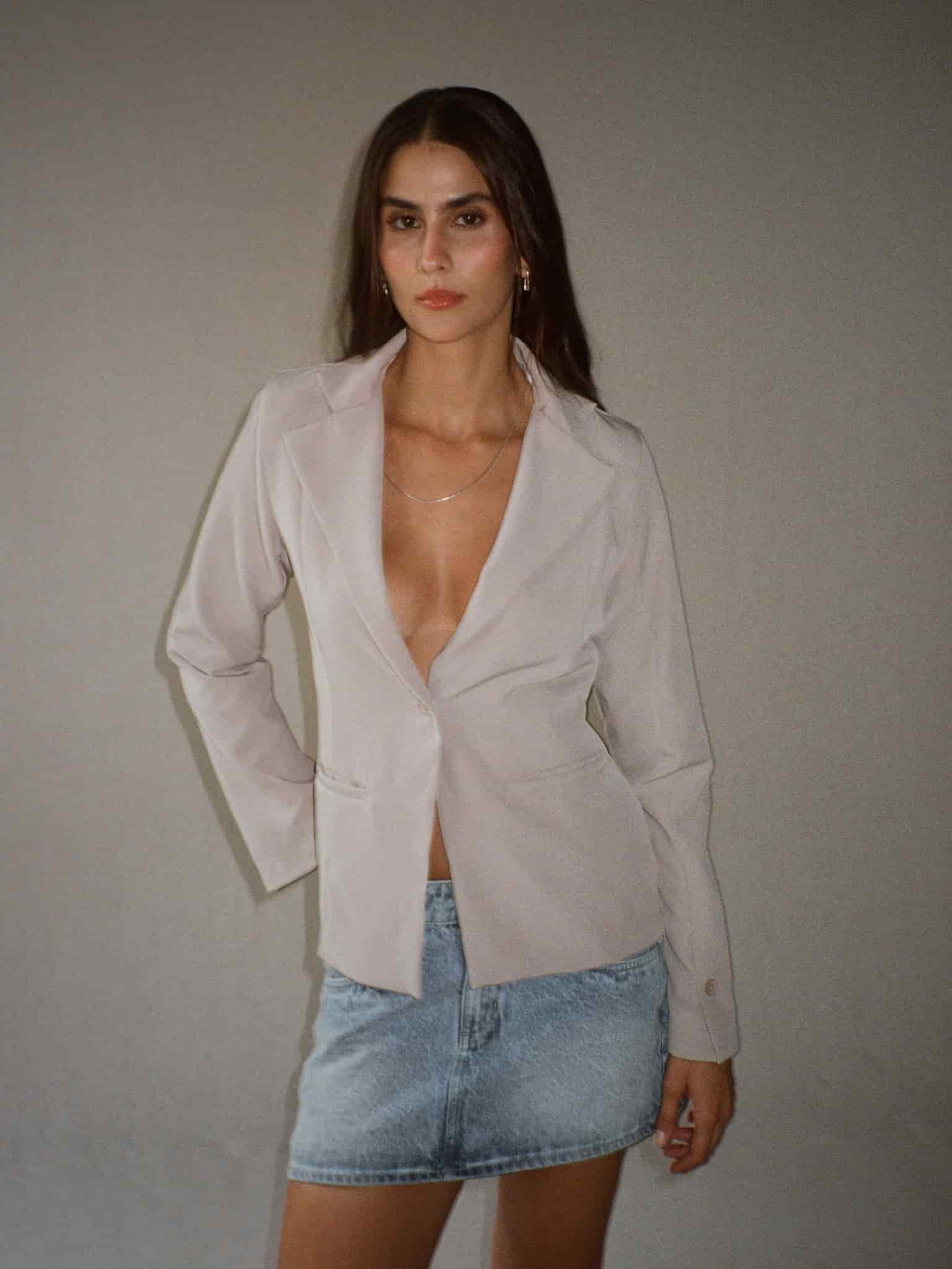 WAIST CLASSIC BLAZER - SAND - miniatura 7