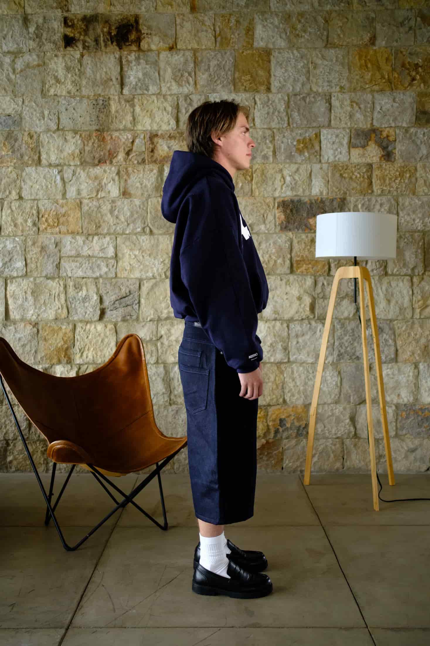 Basics V2 - Deep Navy Hoodie Boxy Fit - miniatura 4