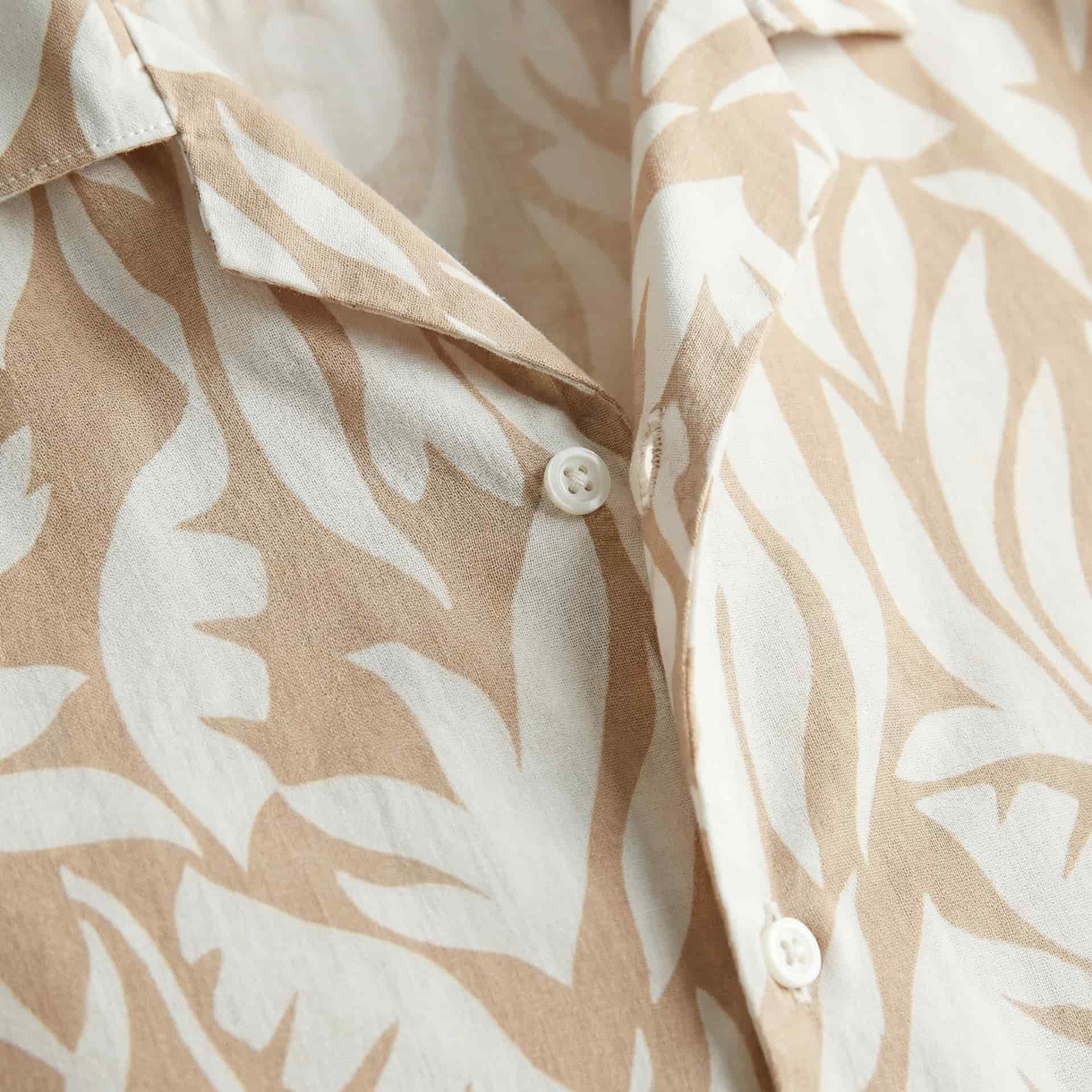 Camisa Bowling Estampada Beige C302 - miniatura 4