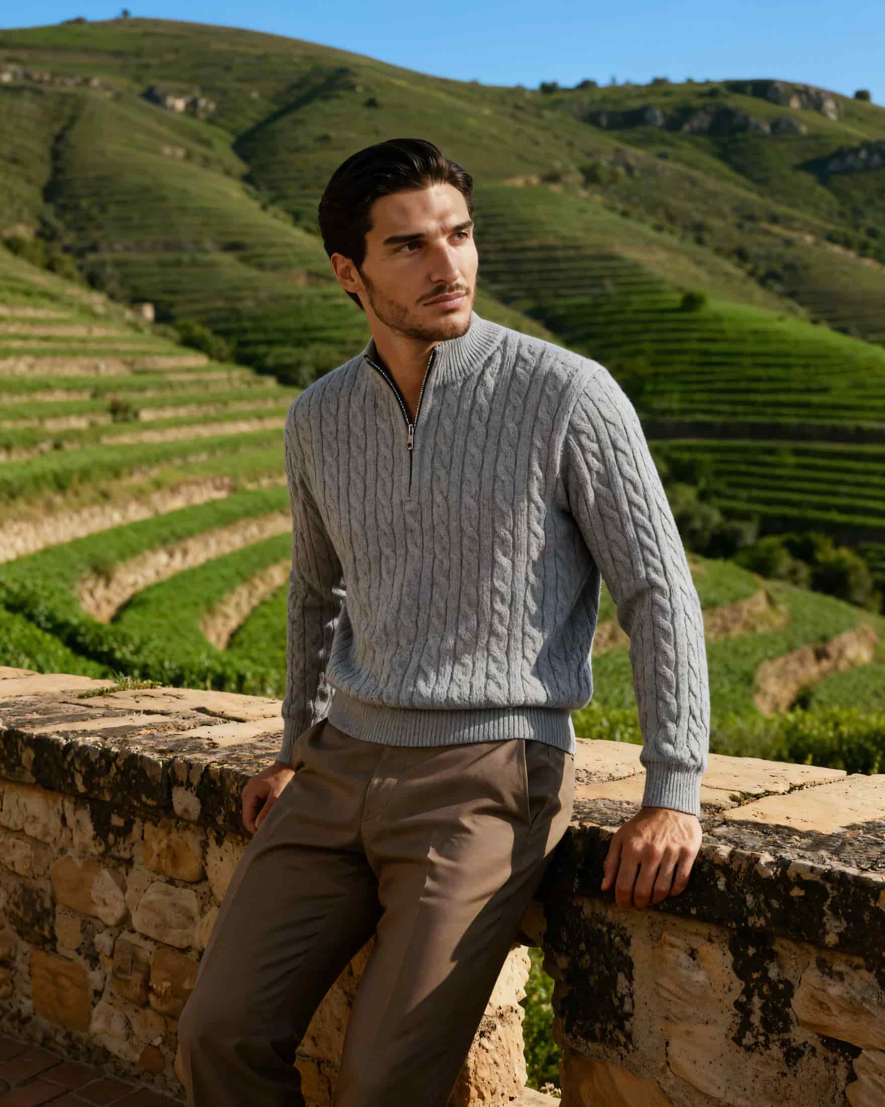100% Cashmere Woven Half Zip - miniatura 12