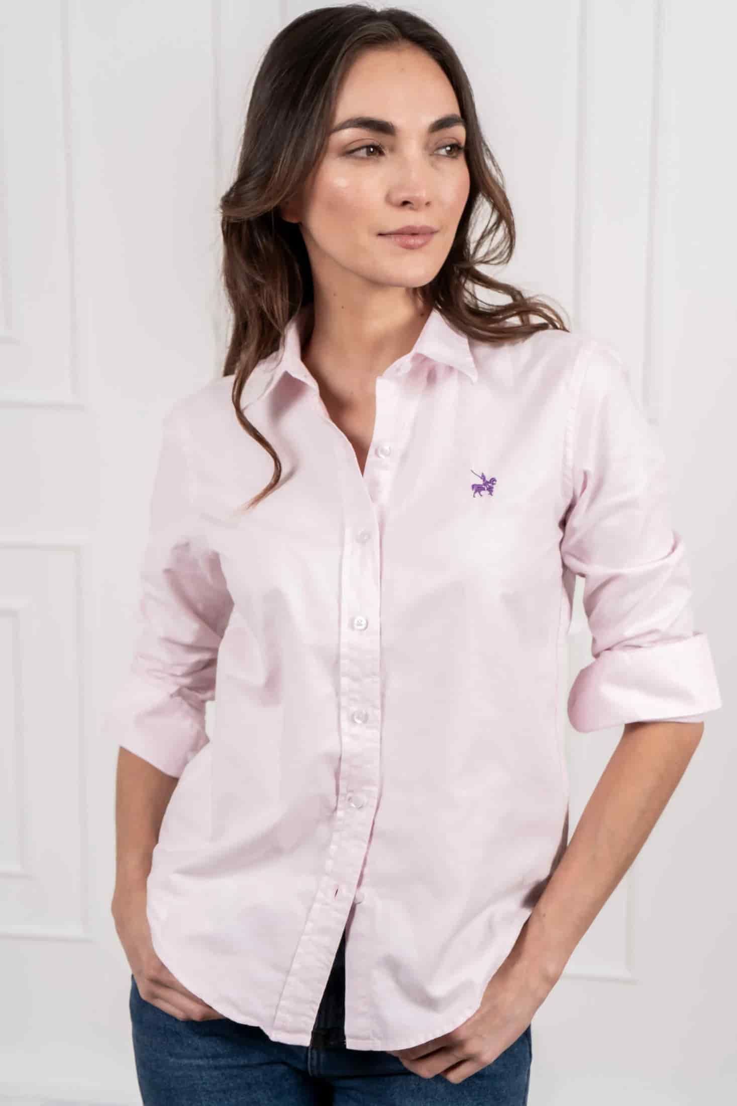 Camisa Oxford Mujer Rosada - miniatura 5