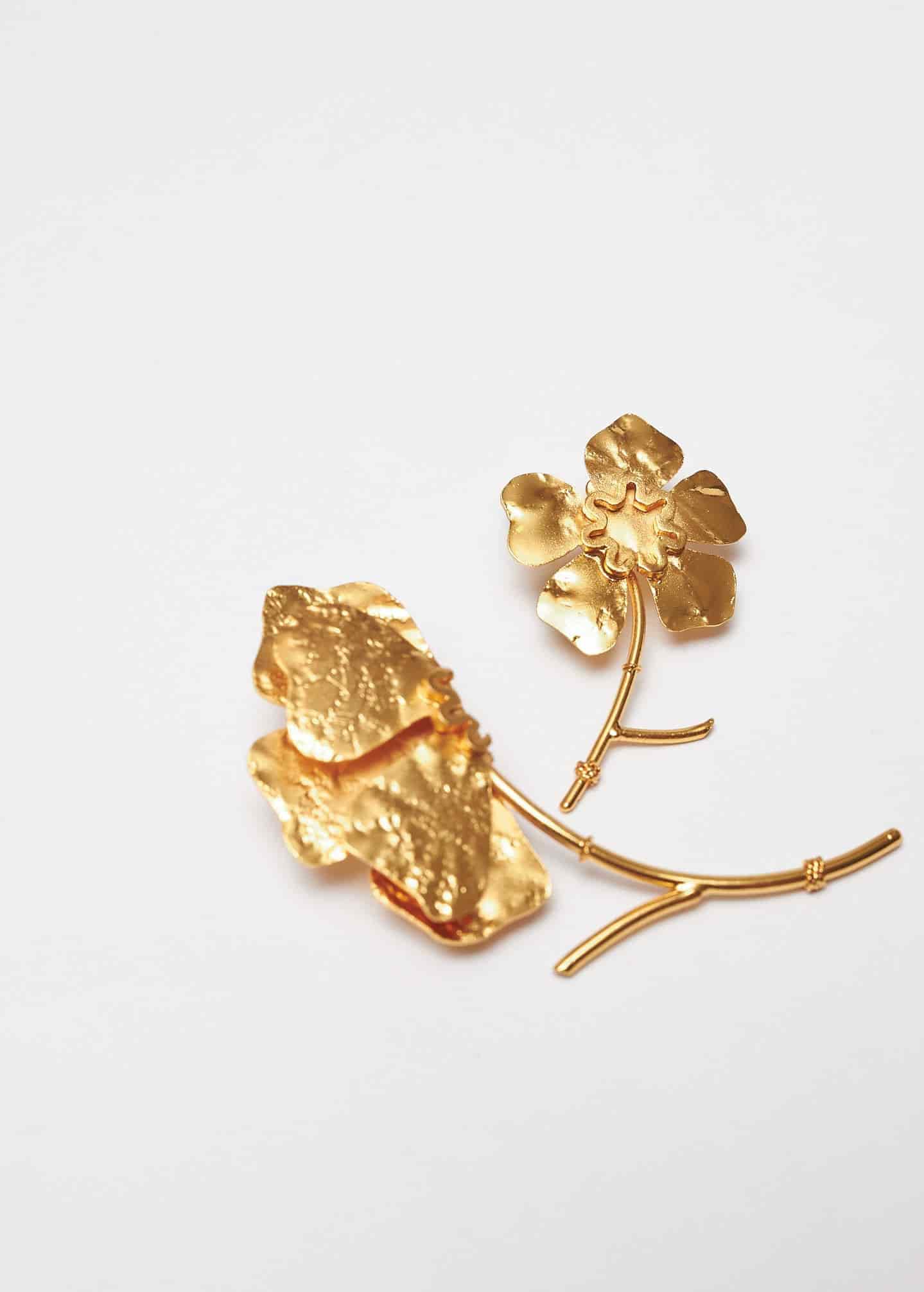 Aretes Aurora Asimetrico x Lyenzo Dorados - miniatura 2