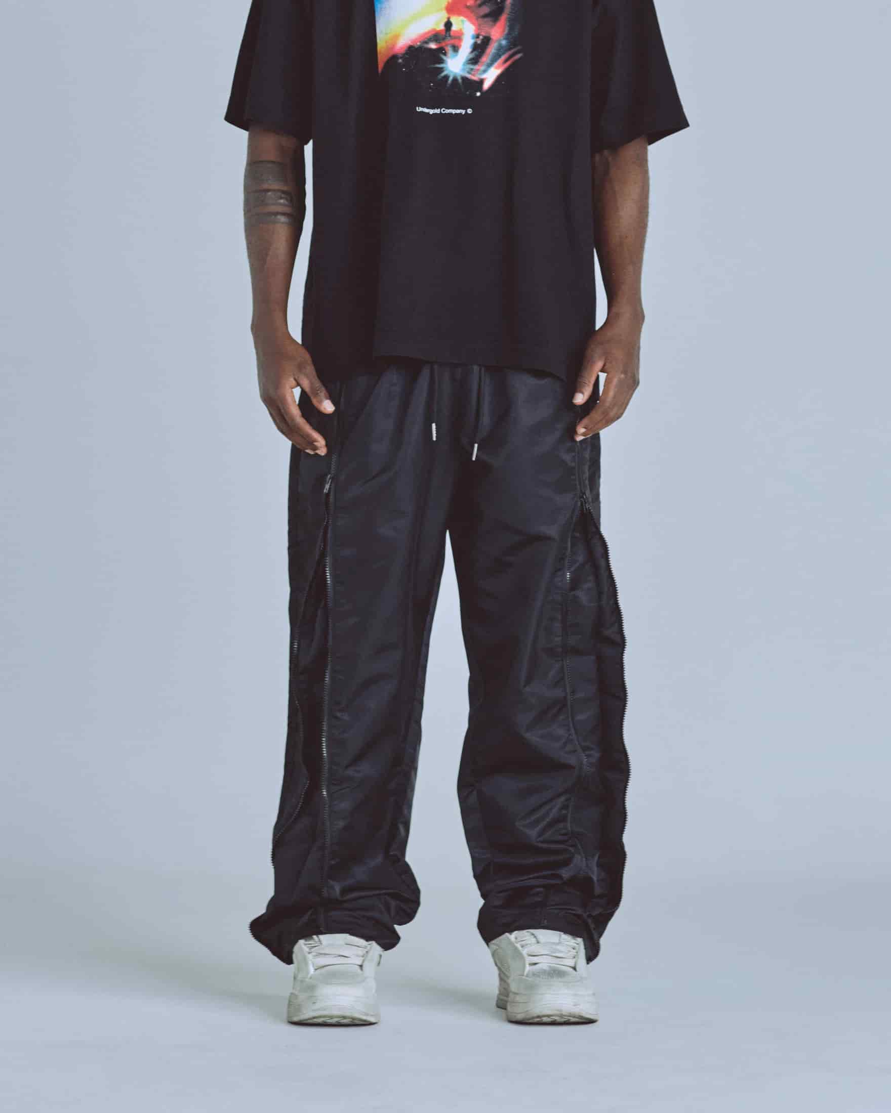 Basics Panelled Zip Up Cargo Pants Black - miniatura 2