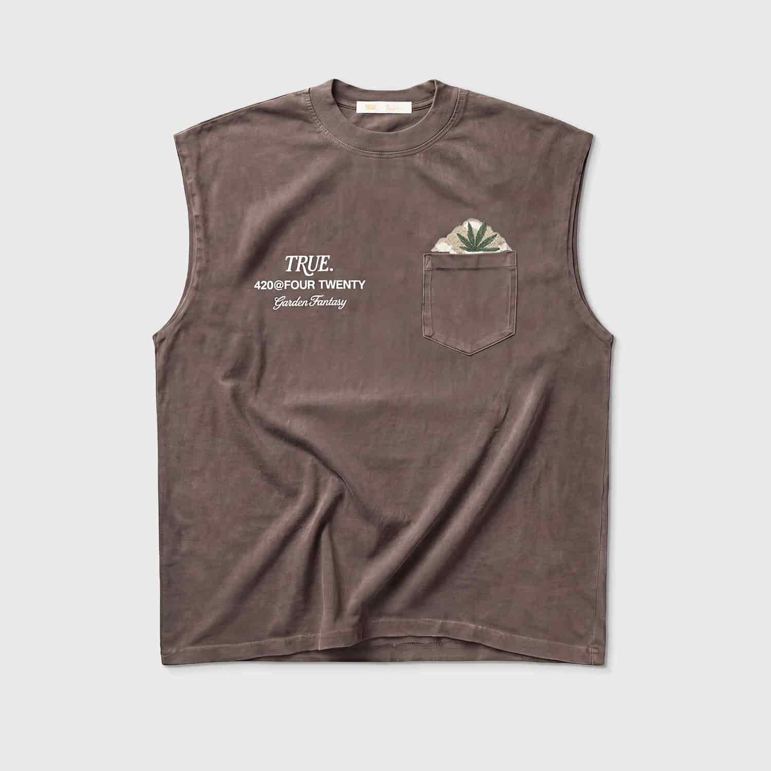 Garden Sleeveless Tee - Washed Brown - miniatura 1