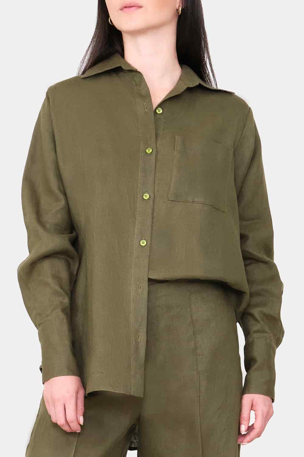 Camisa new giorgina verde oliva - miniatura 1