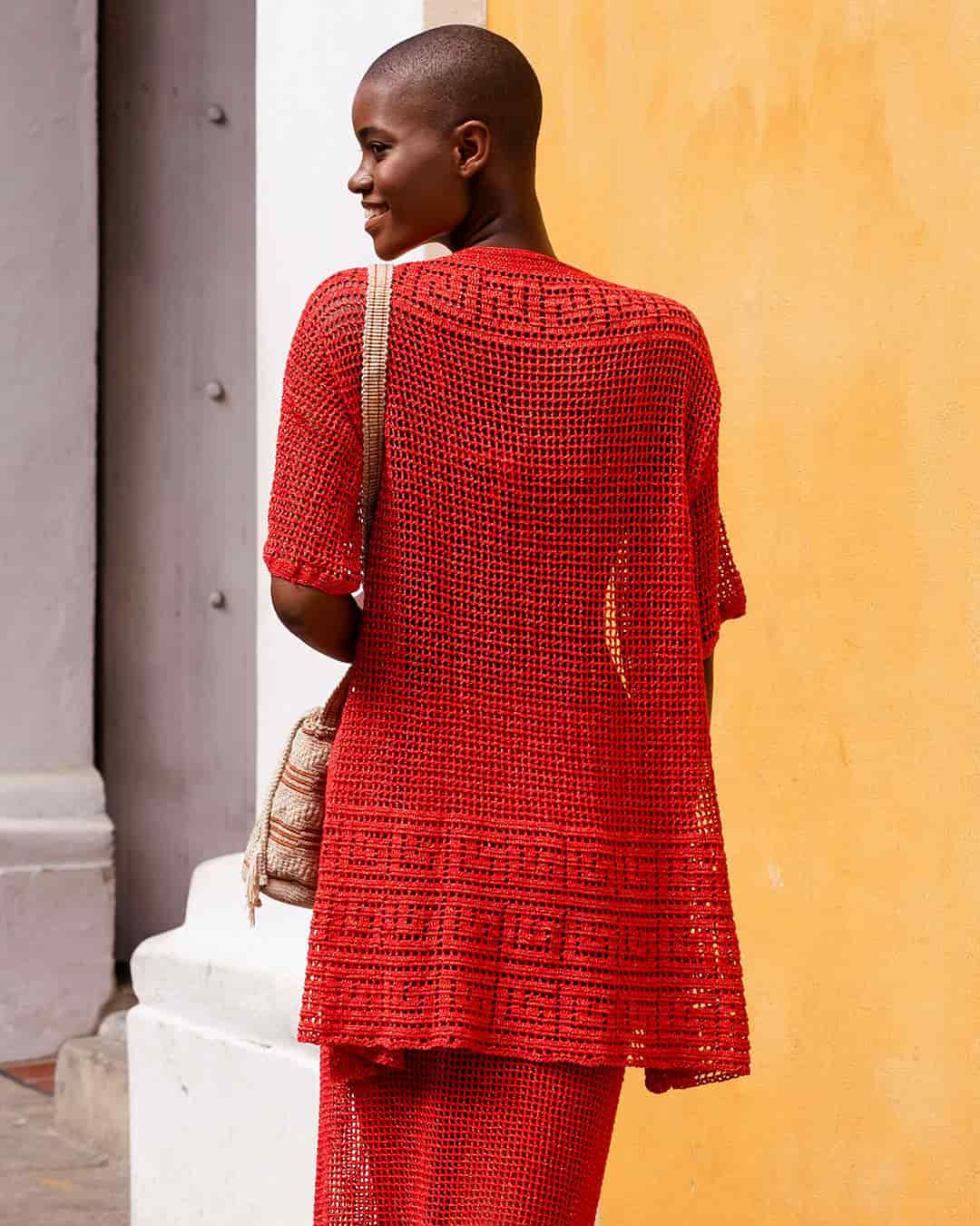 T-Shirt Crochet Dress Ipapule red - miniatura 2