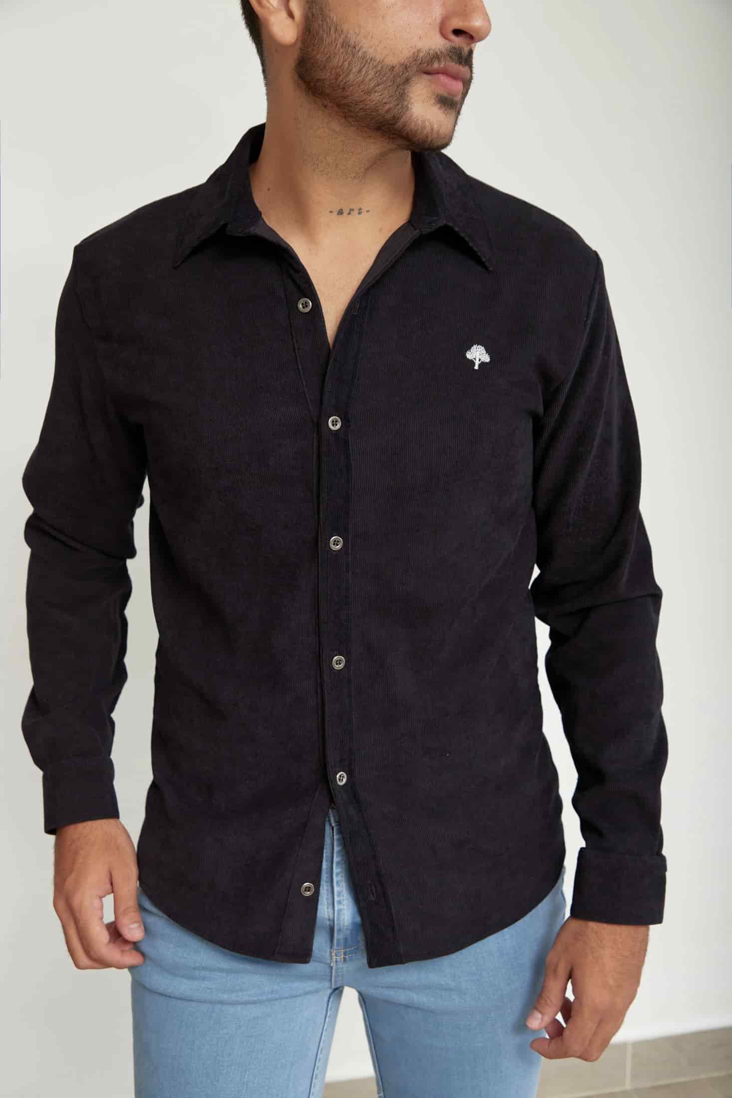 Camisa Clasica Pana Azul - miniatura 3