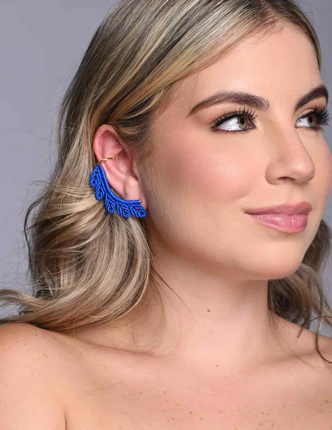 Ear Cuff Regal Azul Rey - miniatura 1