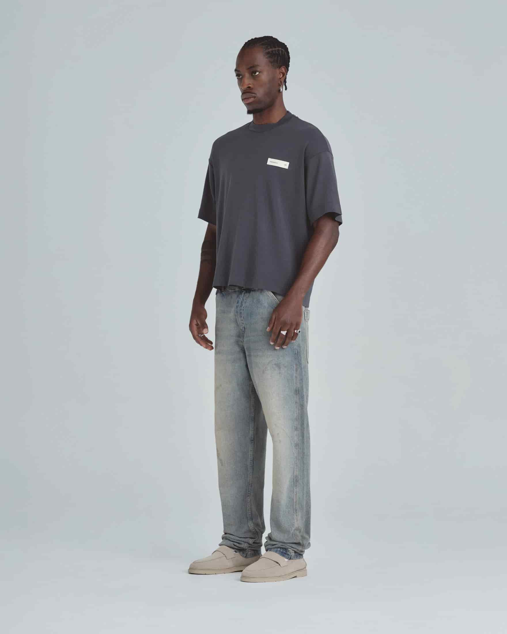 Line Basic Label Boxy Fit Tshirt Vintage Gray - miniatura 5