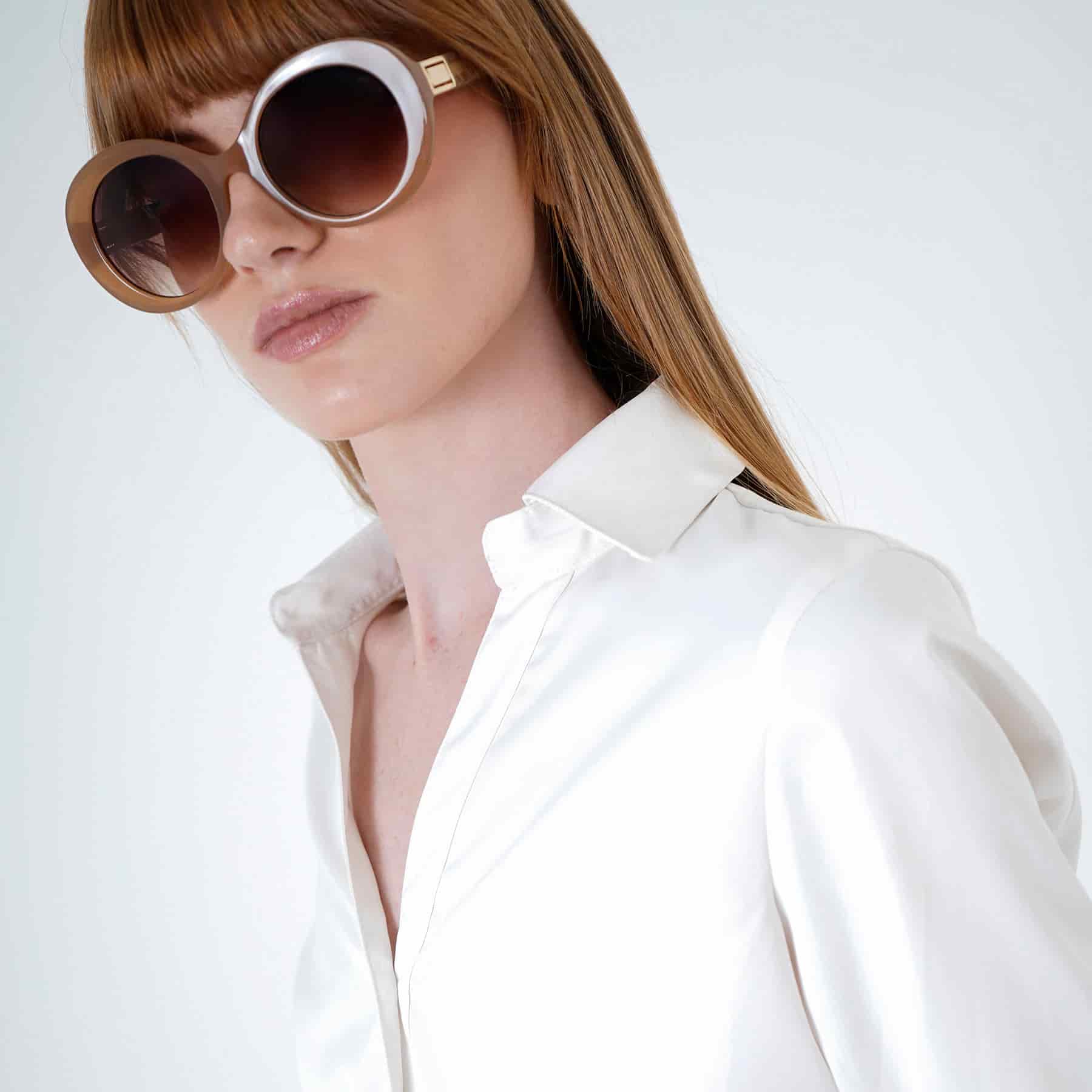 Blusa cuello camisero manga larga con pinzas de entalle - miniatura 5