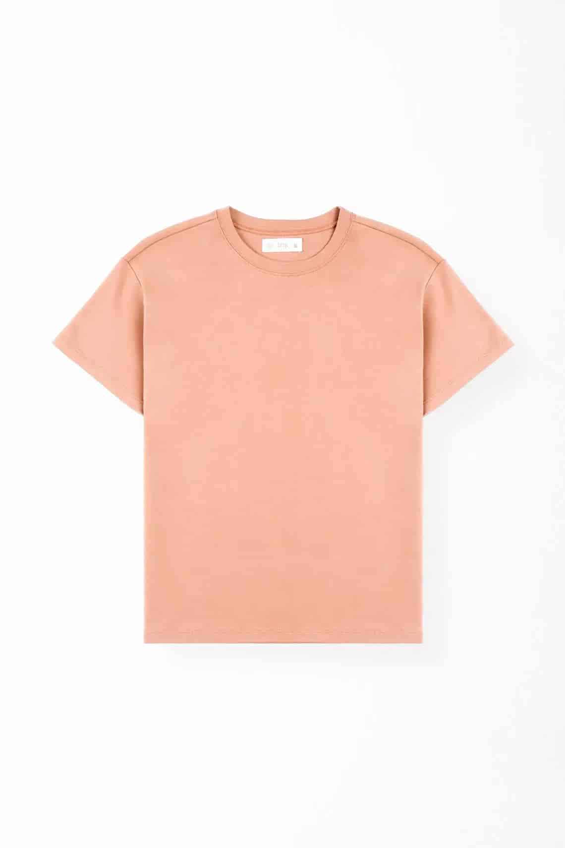 Camiseta relaxed fit manga corta en terracota para mujer - miniatura 2