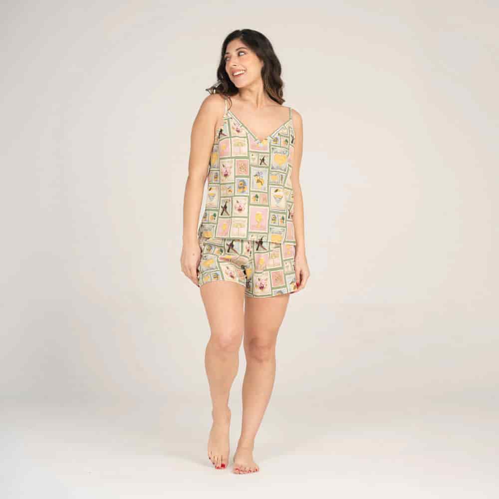 Conjunto de Pijama Short Estampilla. - miniatura 1