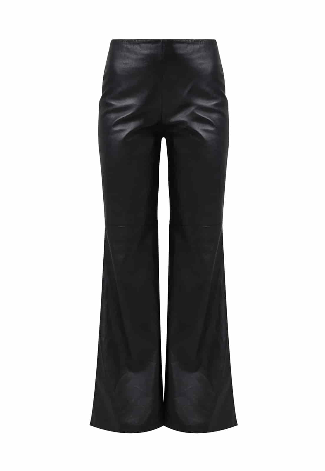 SEMI-FLARE LEATHER TROUSERS - miniatura 1