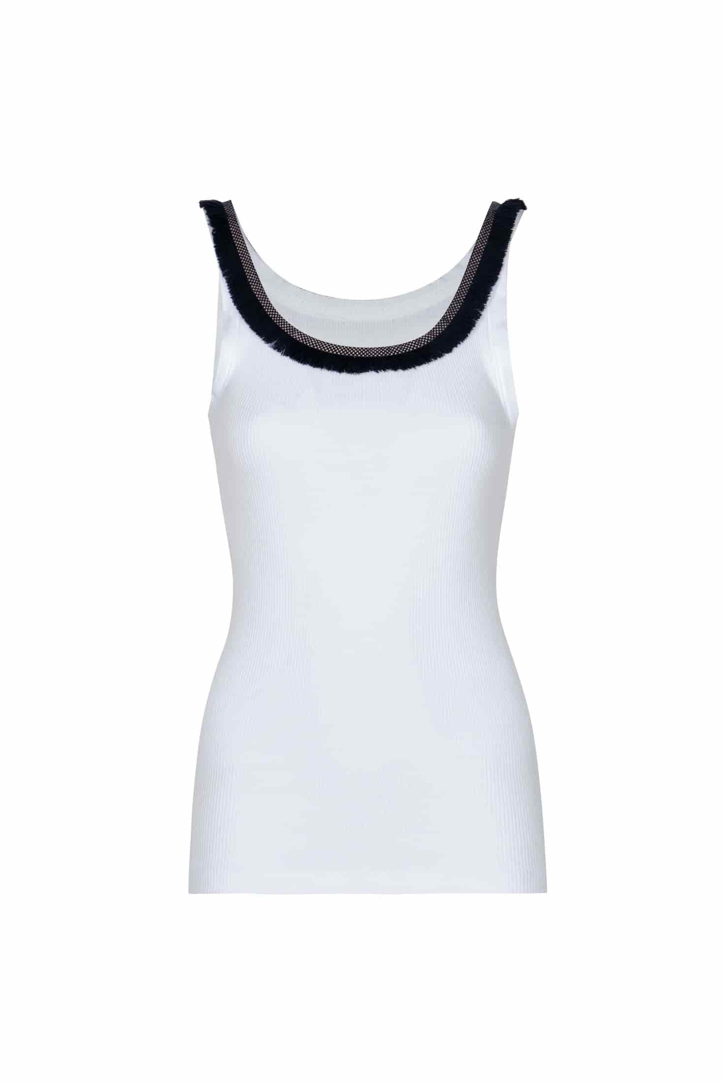 Coco Hand Embroidered Tank Top / White - miniatura 1