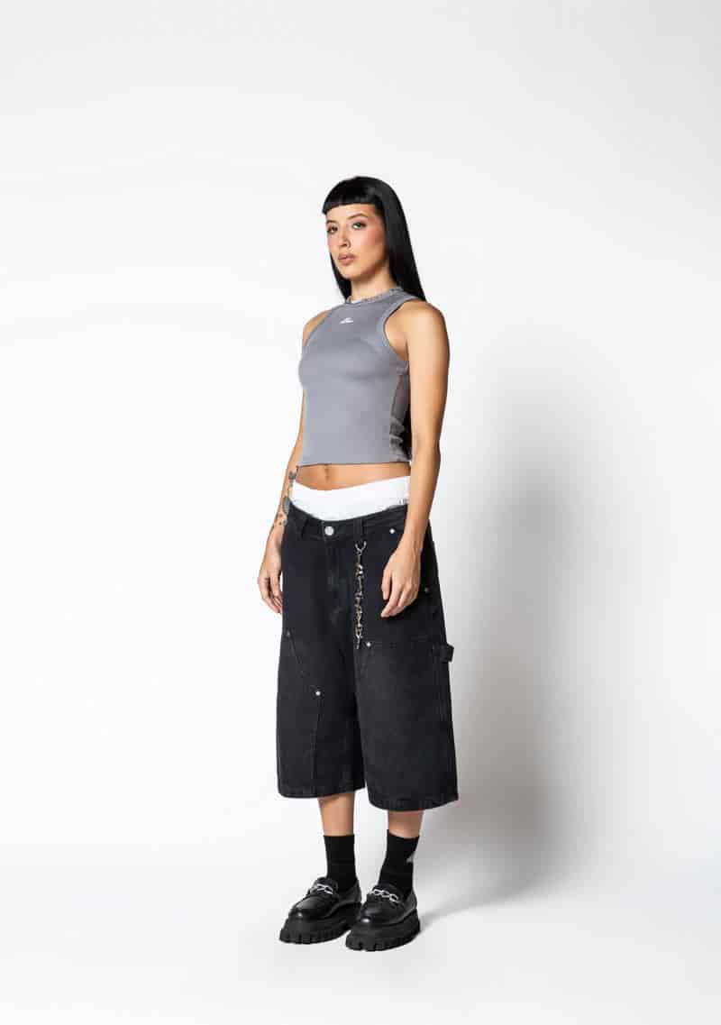 Dopamine grey rib tank top - miniatura 5