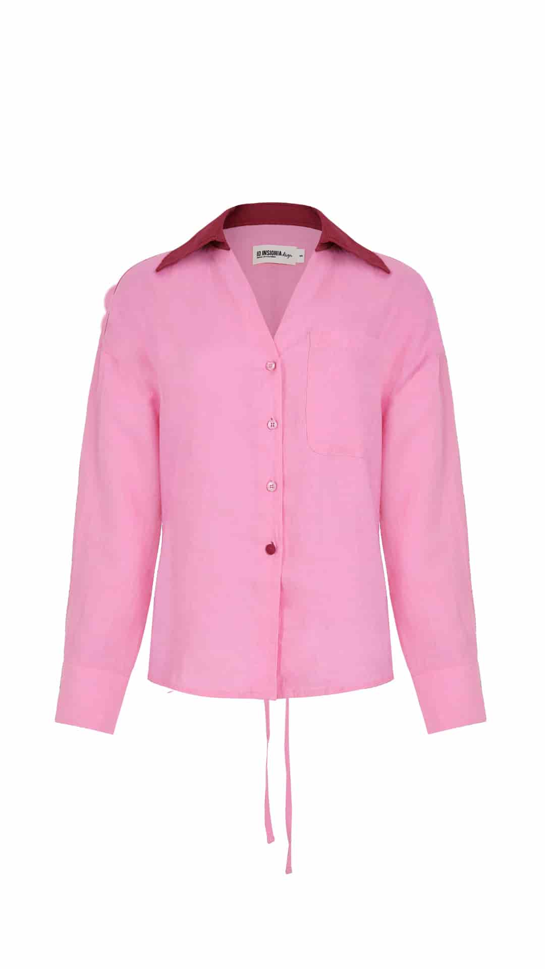 Camisa Aura de lino | Rosado / Vino - miniatura 2