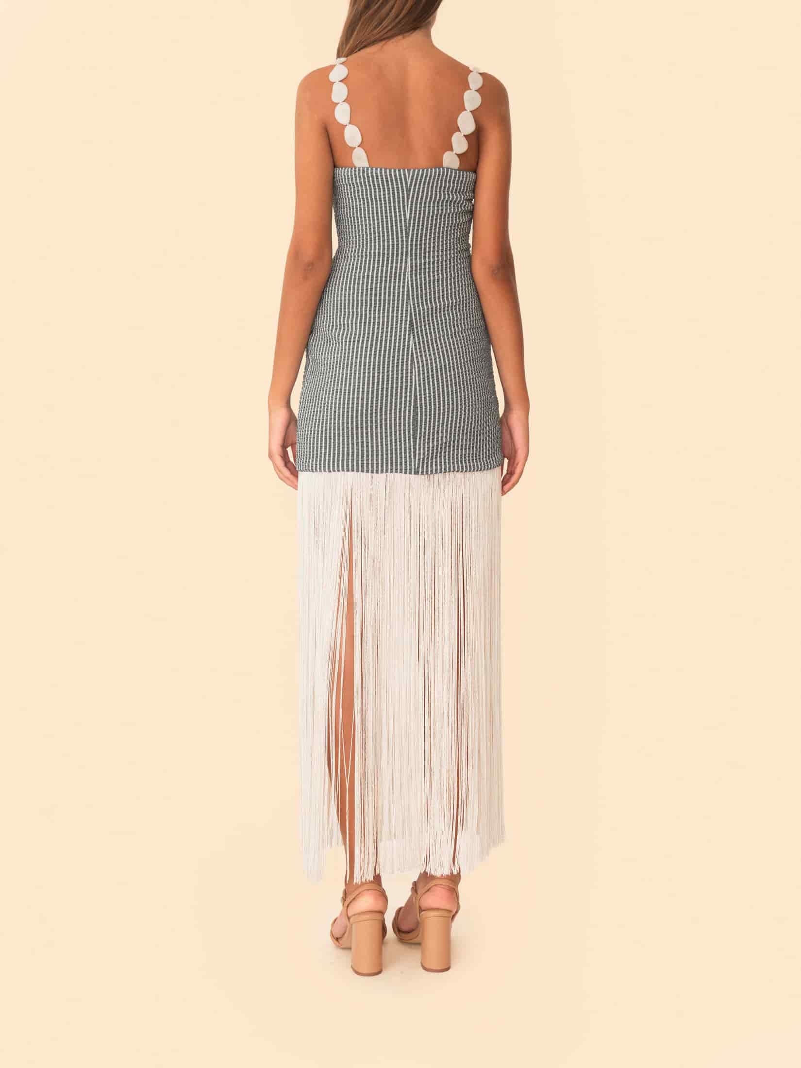 ELENA DRESS GREEN STRIPES - miniatura 4