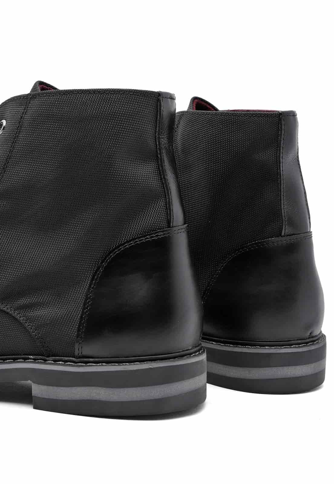 Botas negras en lona y cuero - miniatura 5