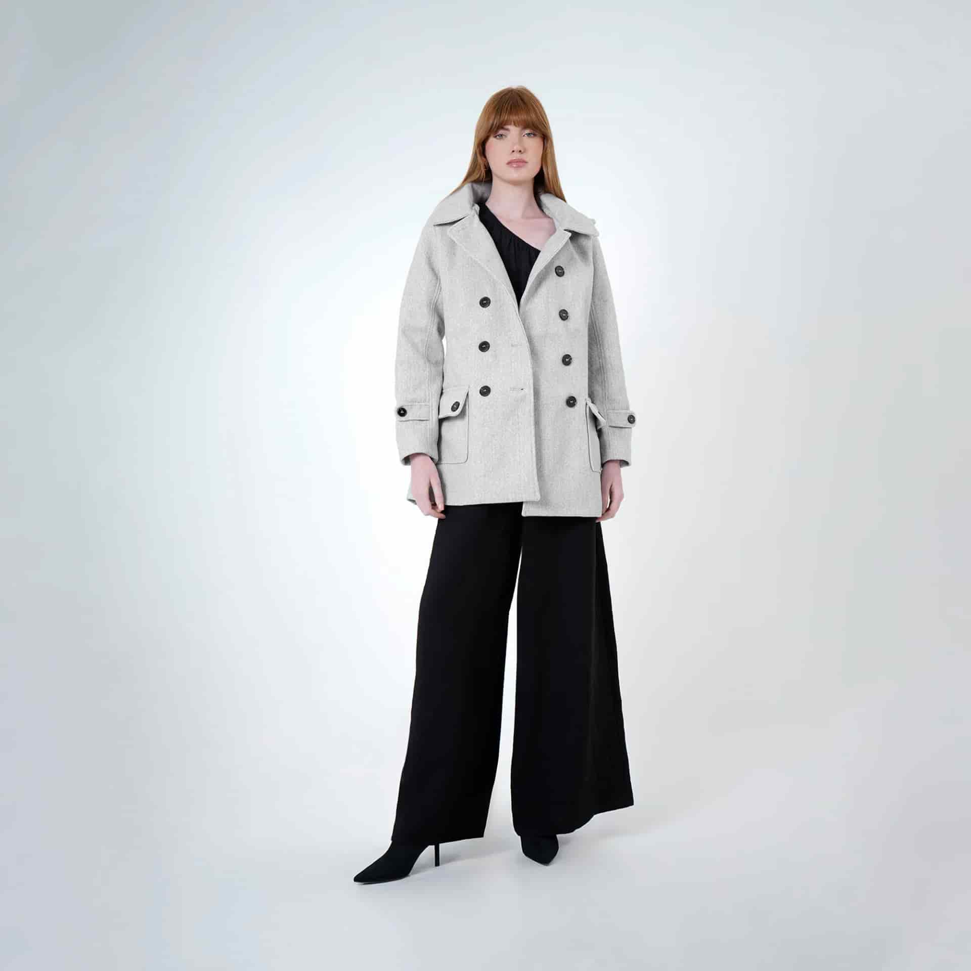 Chaqueta abrigo trench cruzado cuello solapa con capucha - miniatura 16