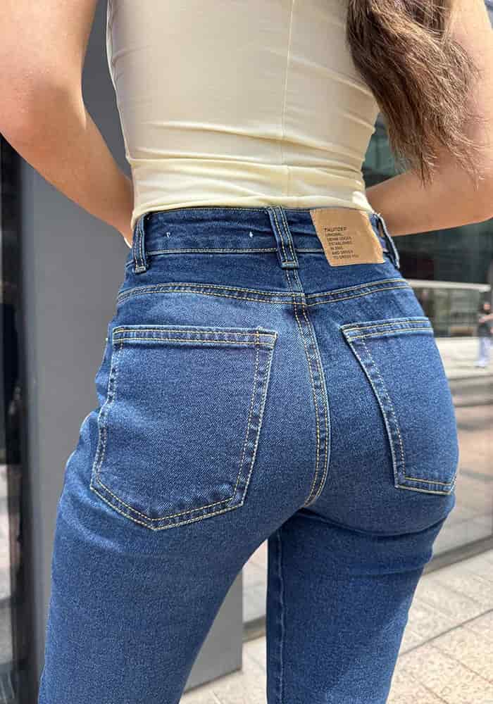 Mom Slim Fit Confort Azul Oscuro para Mujer - miniatura 4