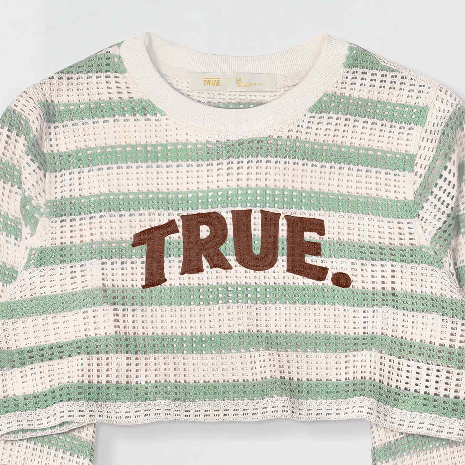 Texture Wide Sleeve Crop Top - Cream - miniatura 6