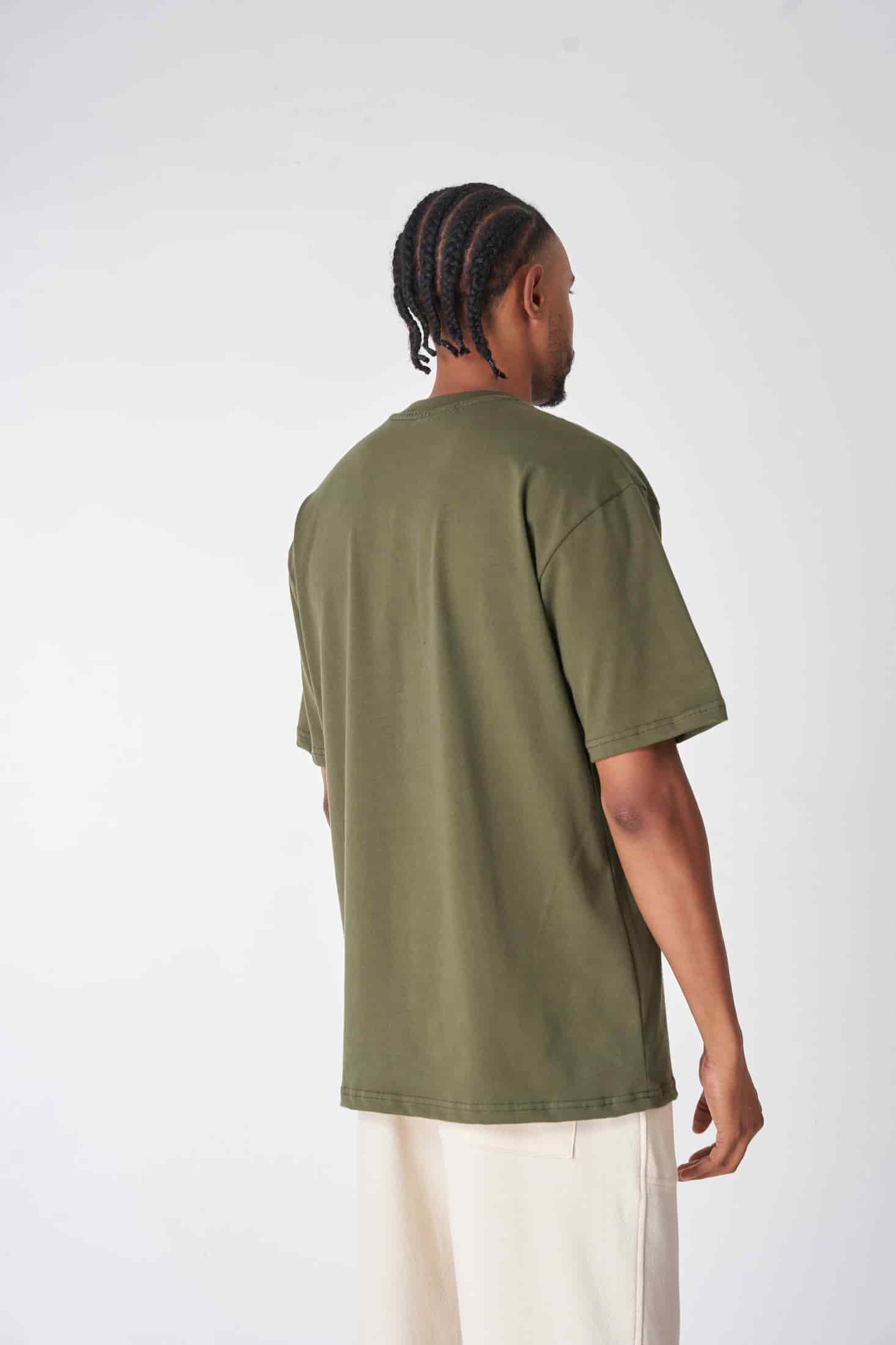 CAMISETA 270 GRAMOS, 100% ALGODÓN VERDE MILITAR - miniatura 2