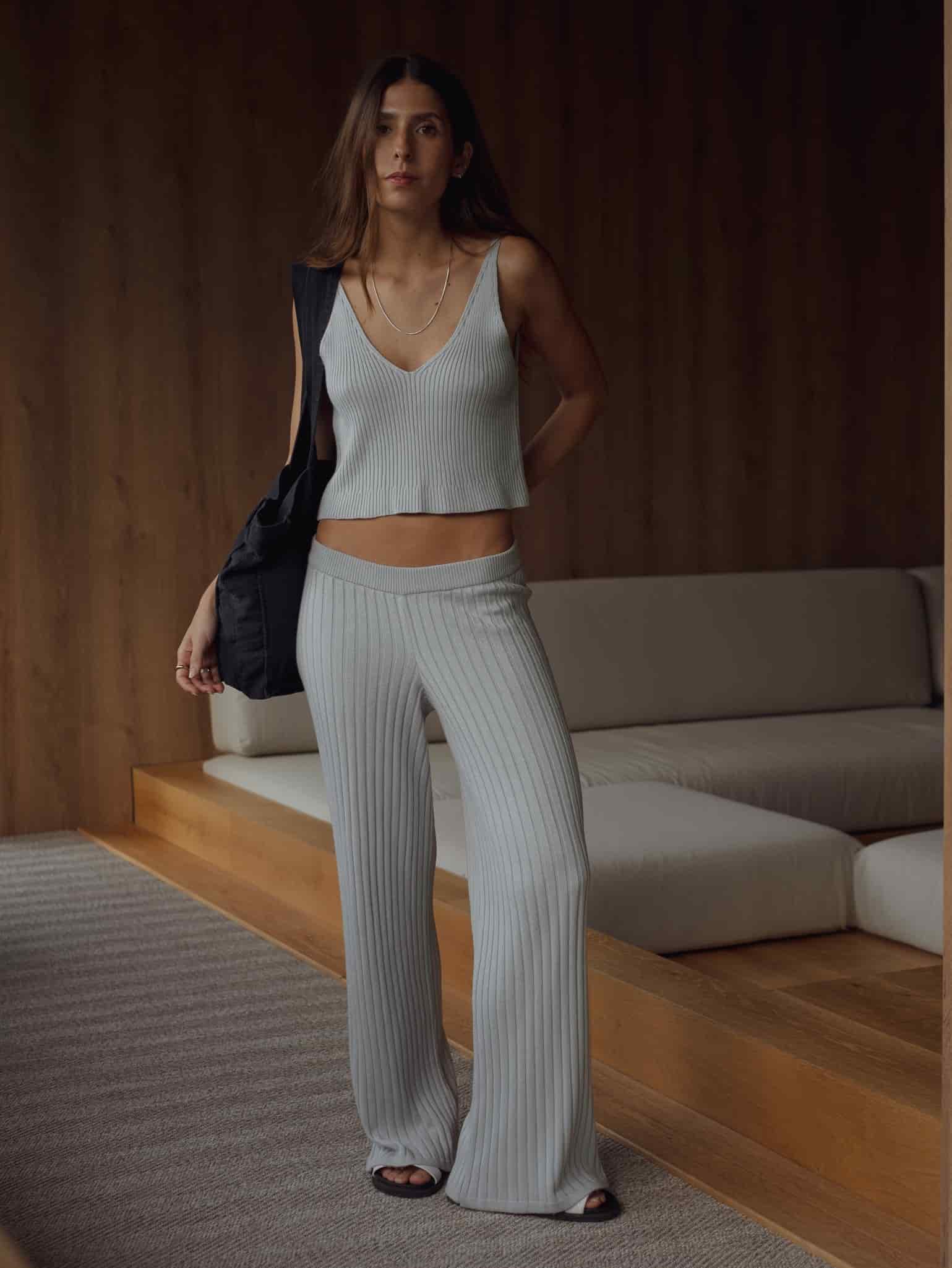 BASIC KNIT TANK TOP - LIGHT GRAY - miniatura 2
