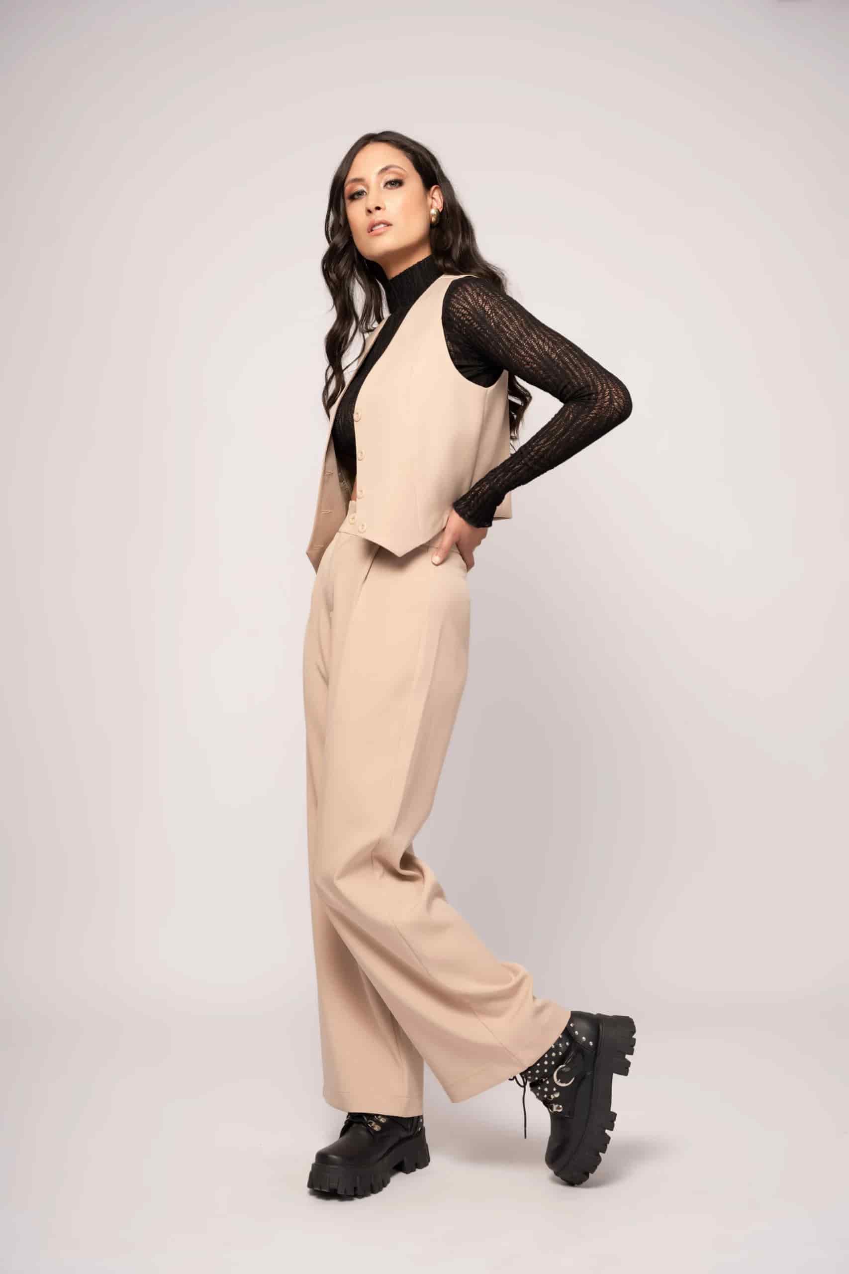 Pantalón Daniela Camel - miniatura 1