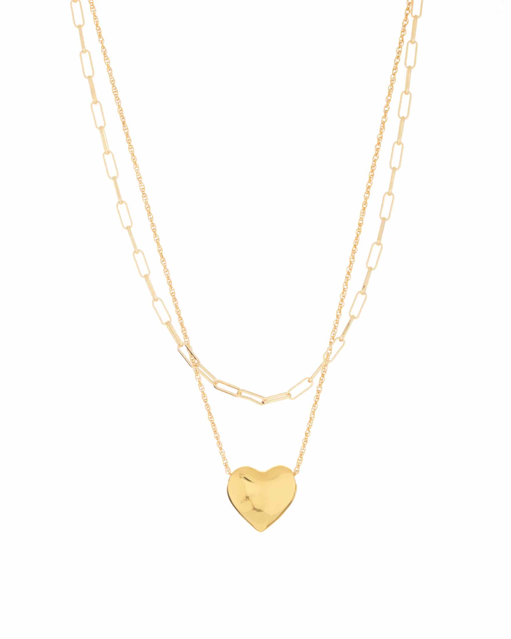 Set Collar Cadena + Aretes Corazón Liso - miniatura 2