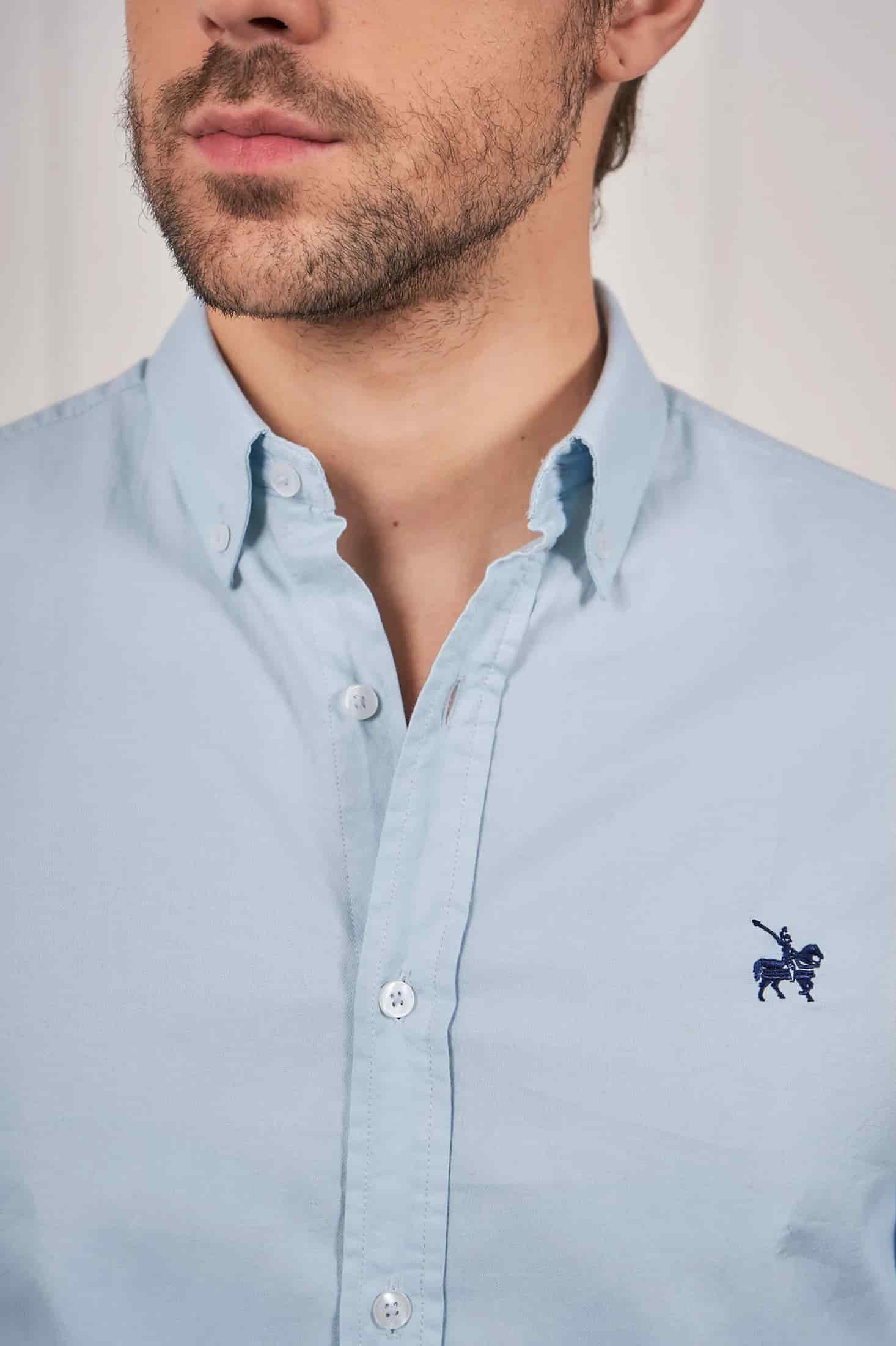 Camisa Oxford Hombre Azul clara - miniatura 2