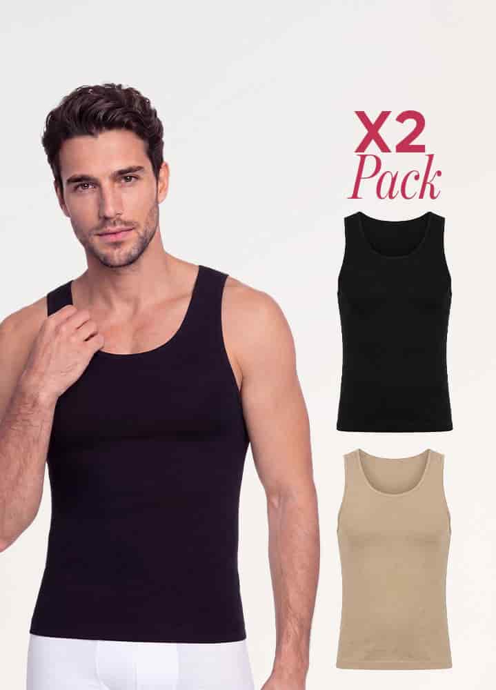 Camiseta Moldeadora Hombre: Abdomen y Espalda | Salome 9001 2 Pack | Ant SEM-123 - miniatura 3