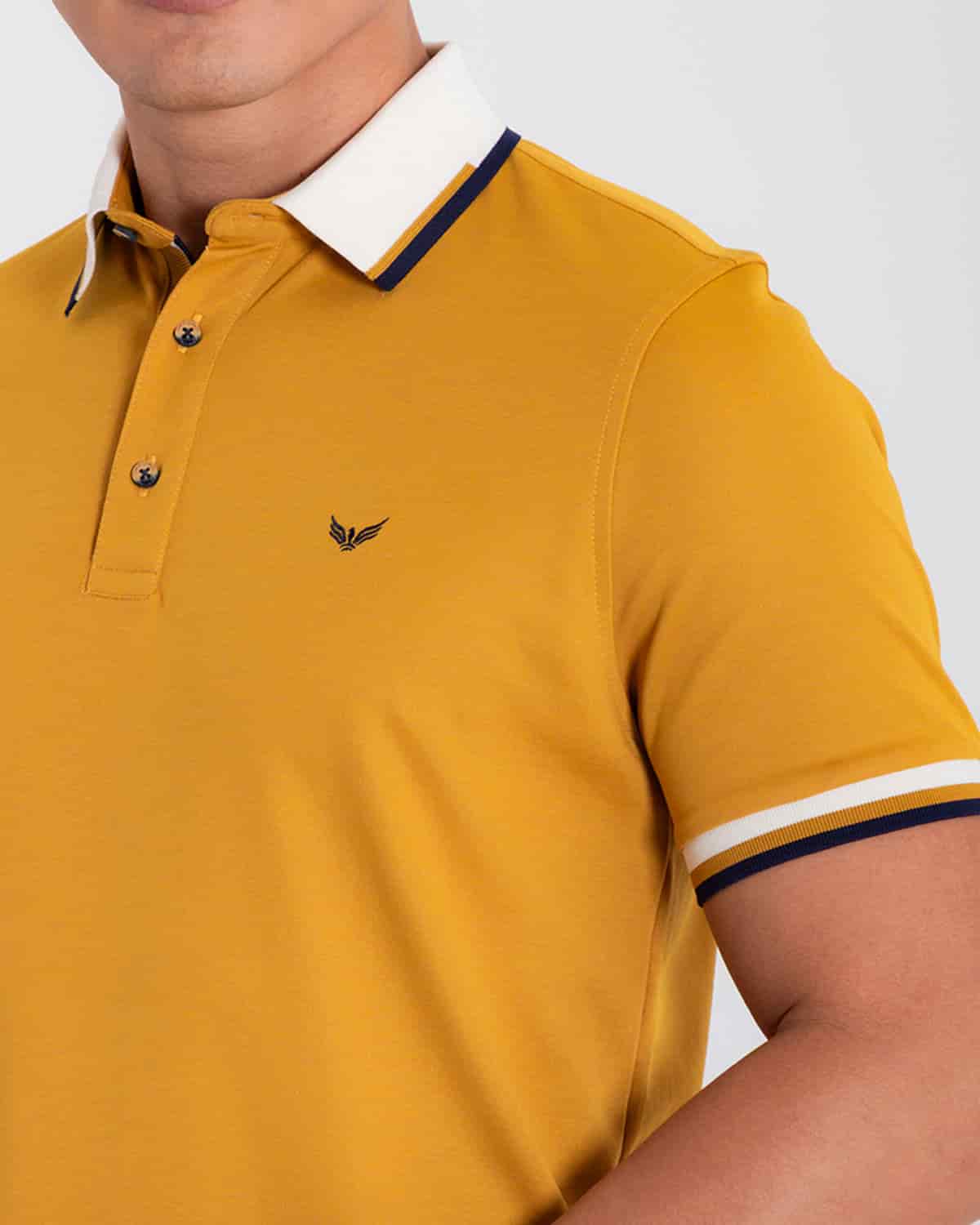 Polo slim ocre para hombre - miniatura 4