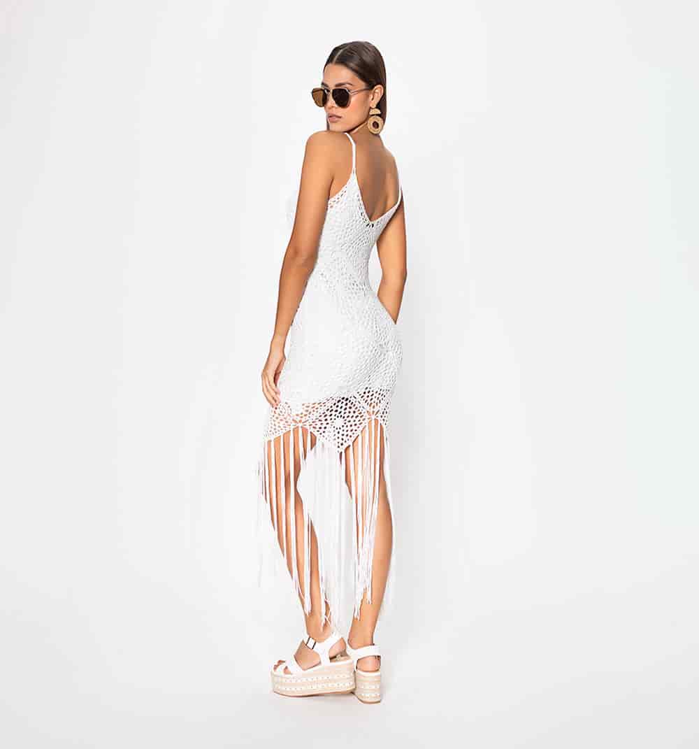 Vestido crochet con flecos - miniatura 4