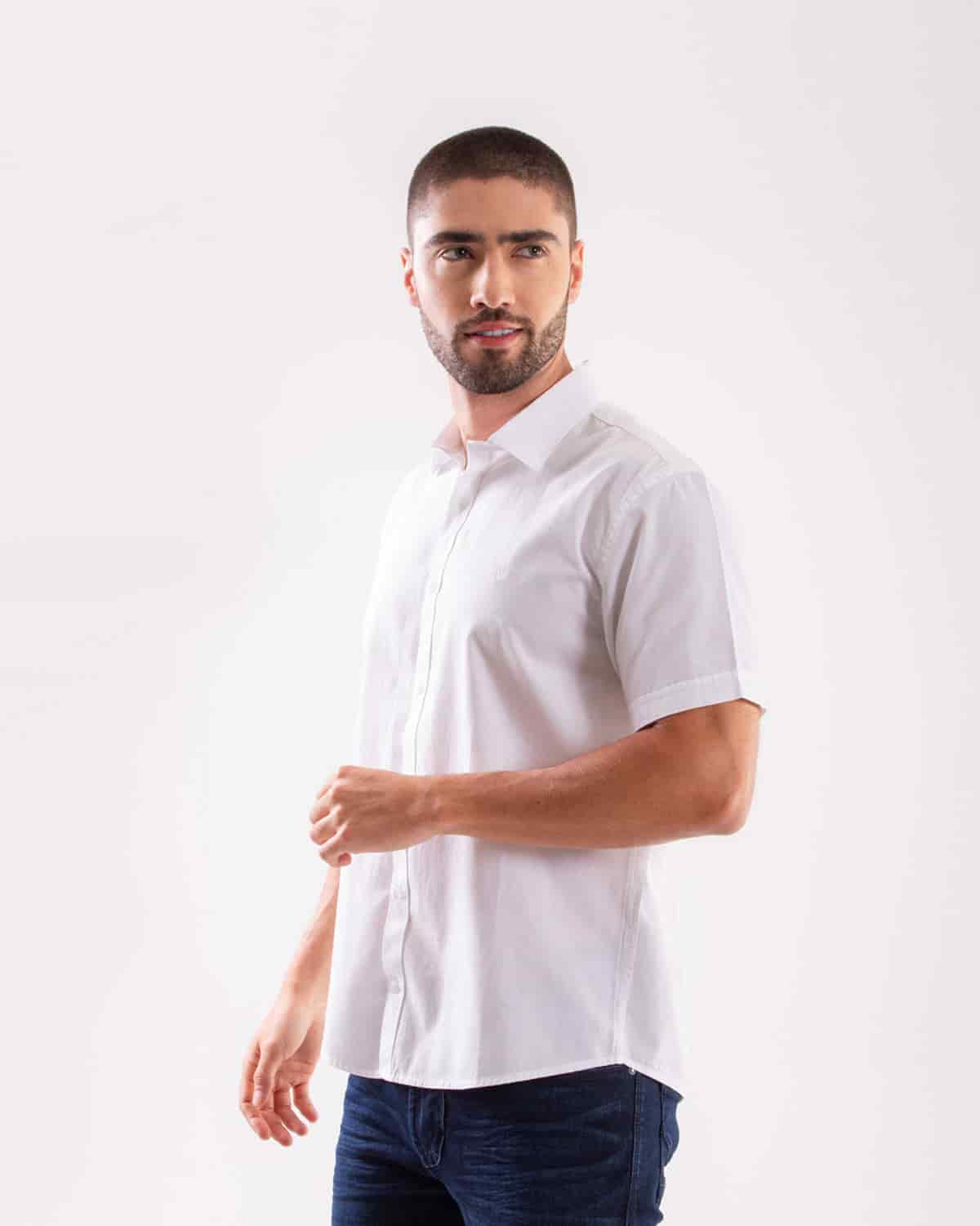 Camisa blanca manga corta para hombre - miniatura 82