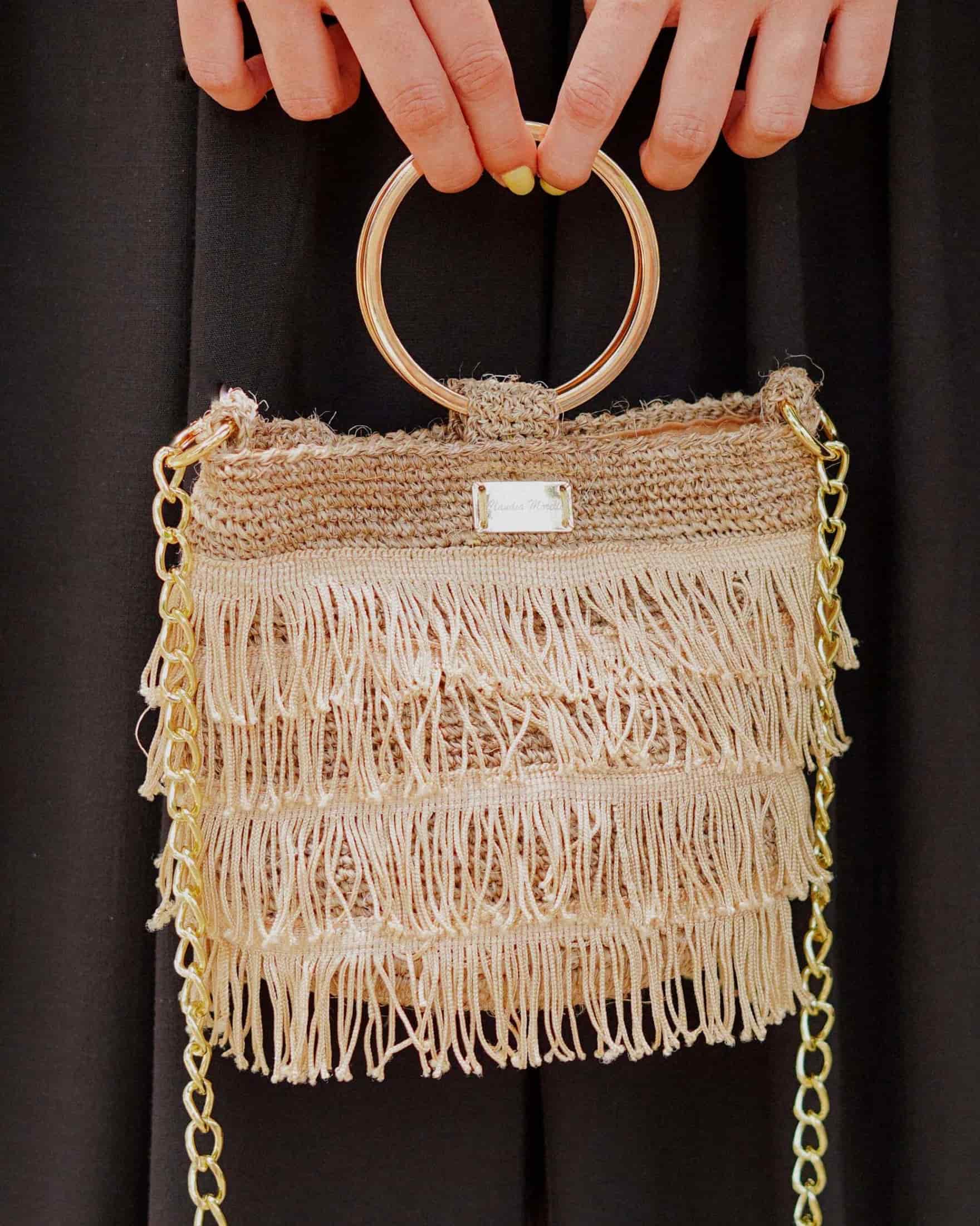 Bolso Orquidea Flecos – Beige - miniatura 1